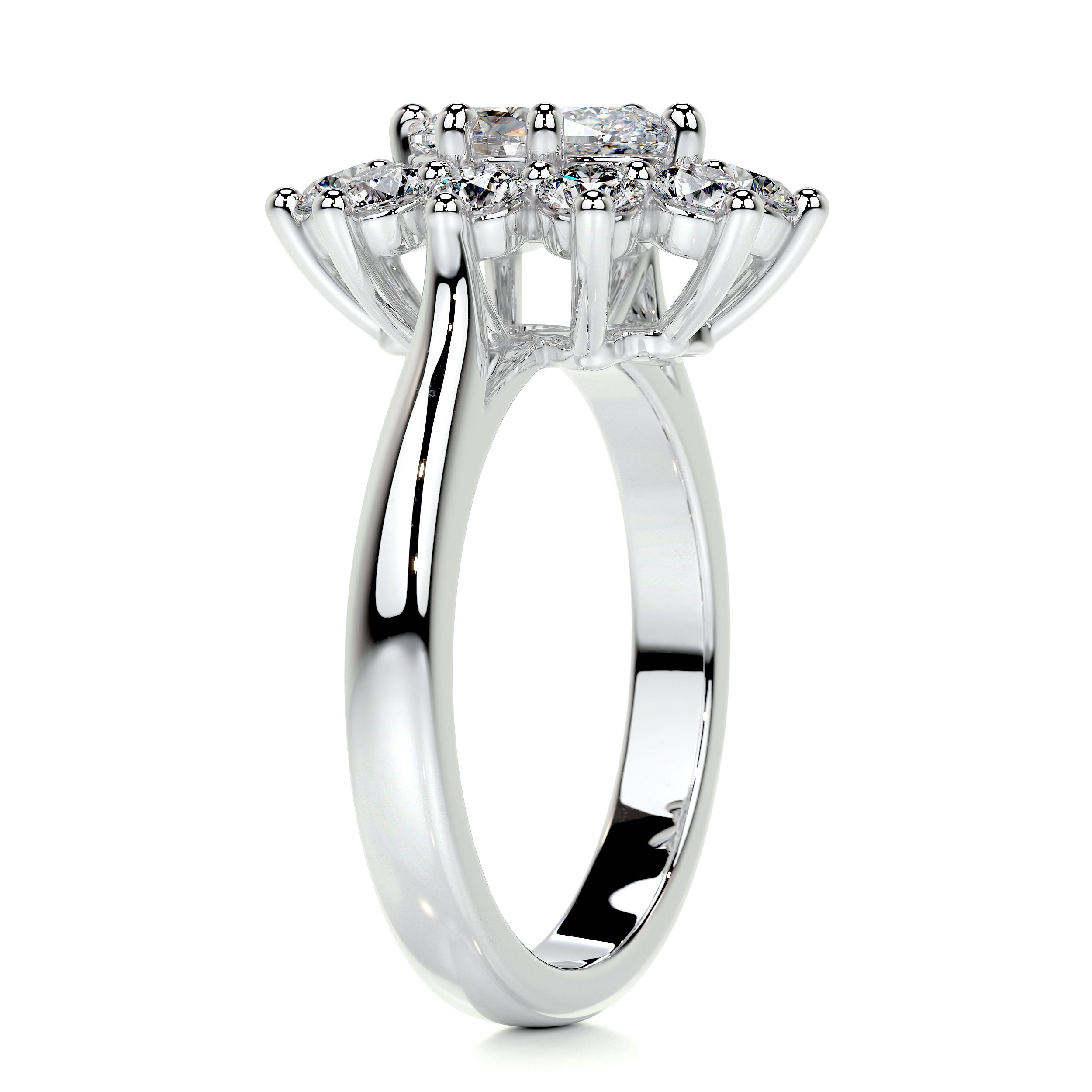 La Fleur Diamond Engagement Ring -14K White Gold