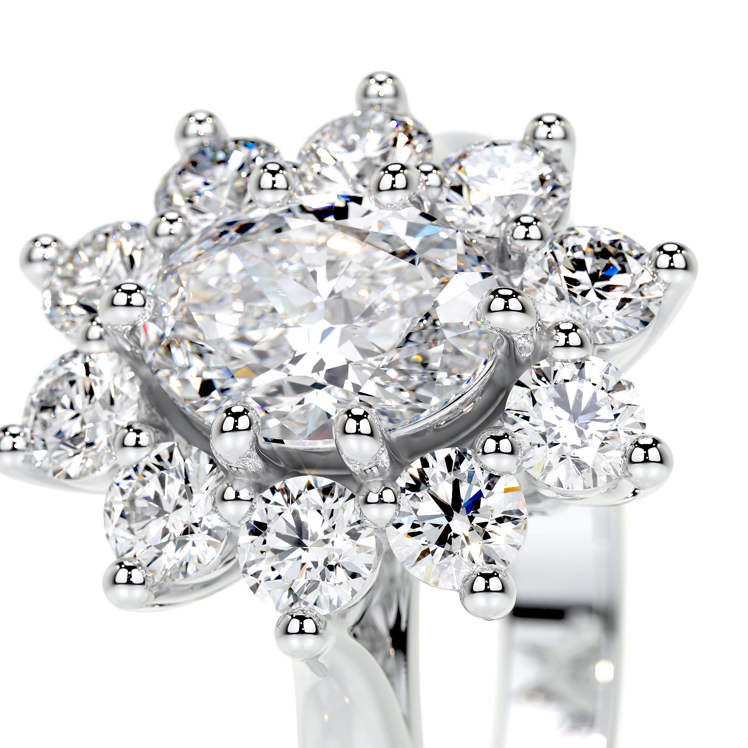 La Fleur Lab Grown Diamond Ring   (1.50 Carat) -14K White Gold