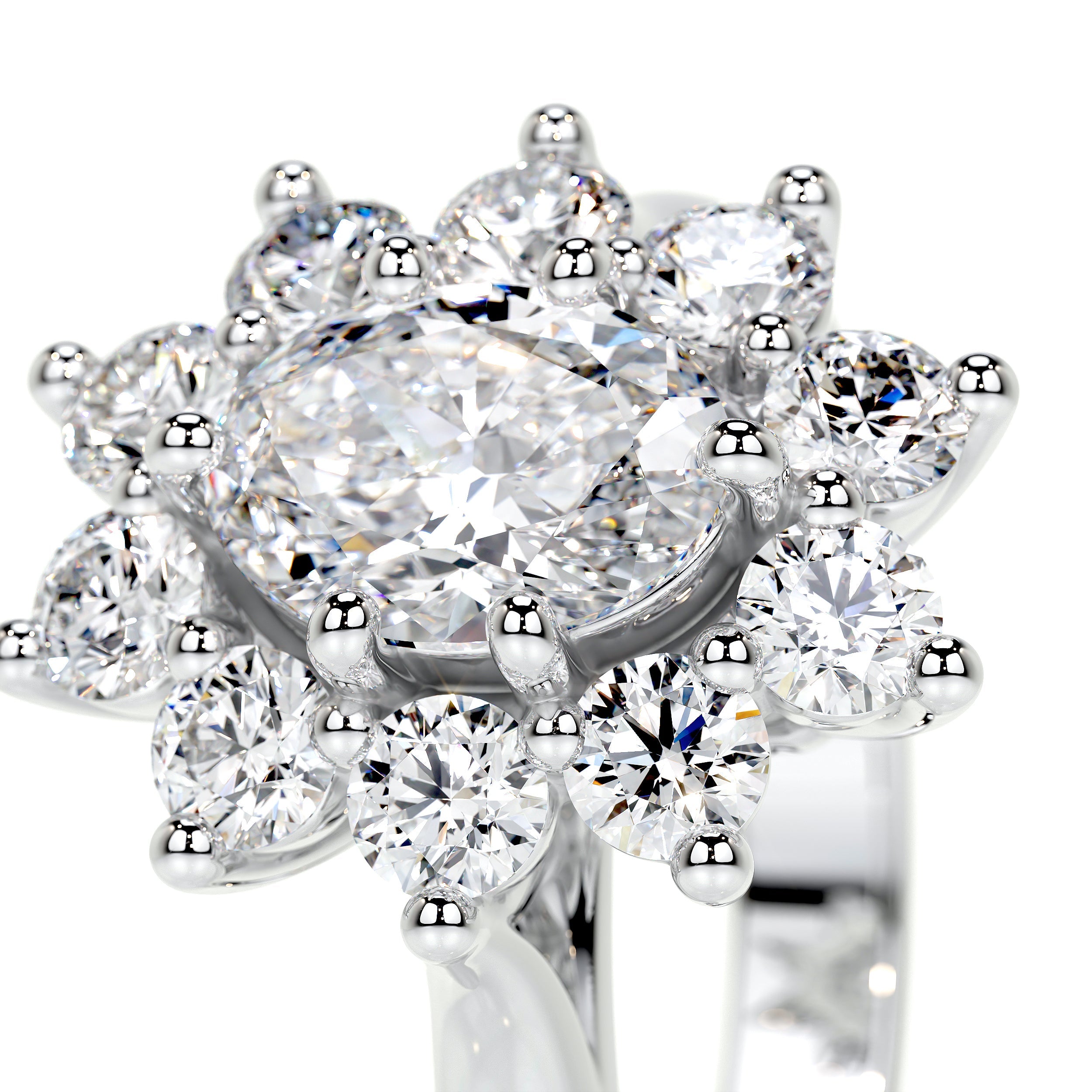 La Fleur Lab Grown Diamond Ring (1.50 Carat) -14K White Gold