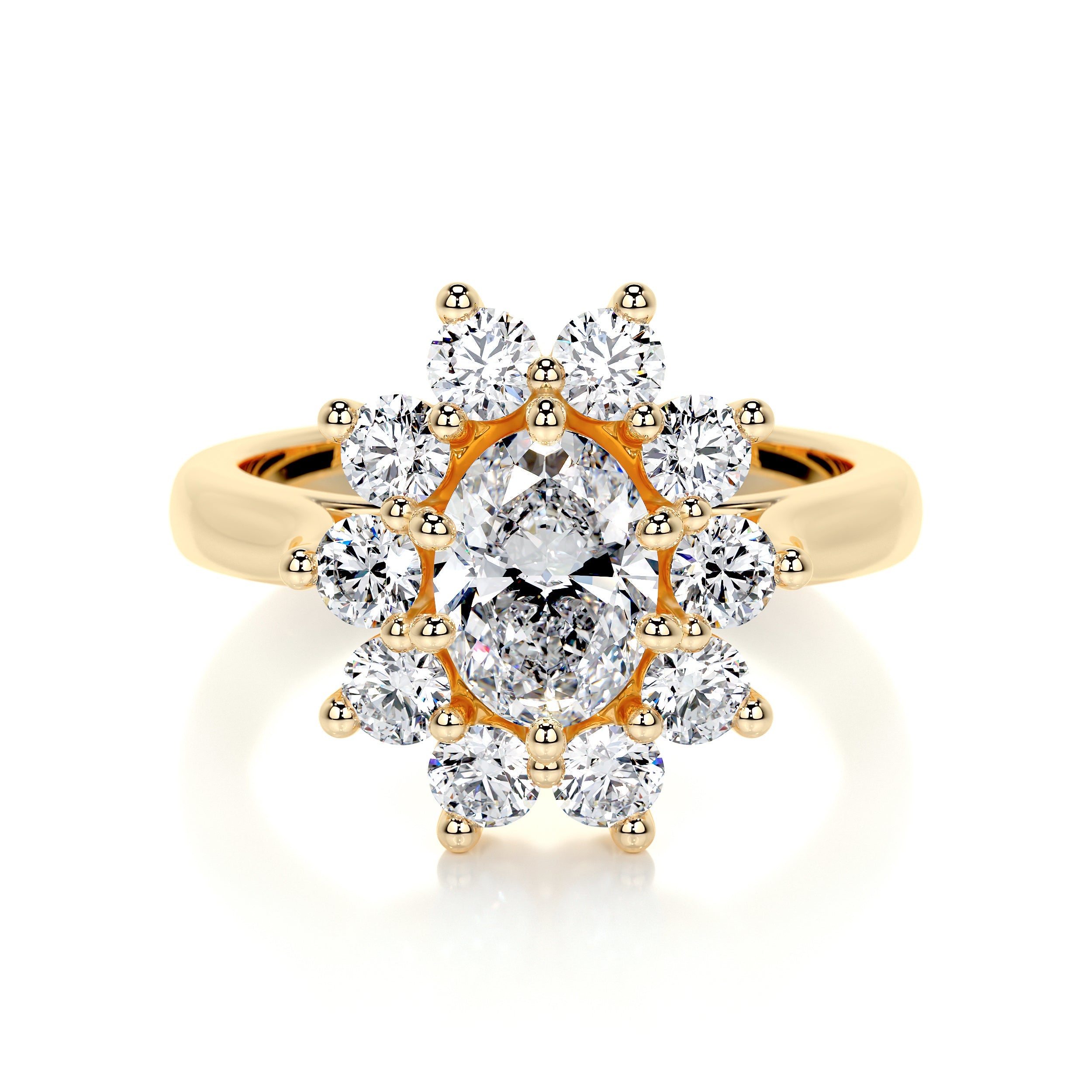 La Fleur Lab Grown Diamond Ring (1.50 Carat) -18K Yellow Gold
