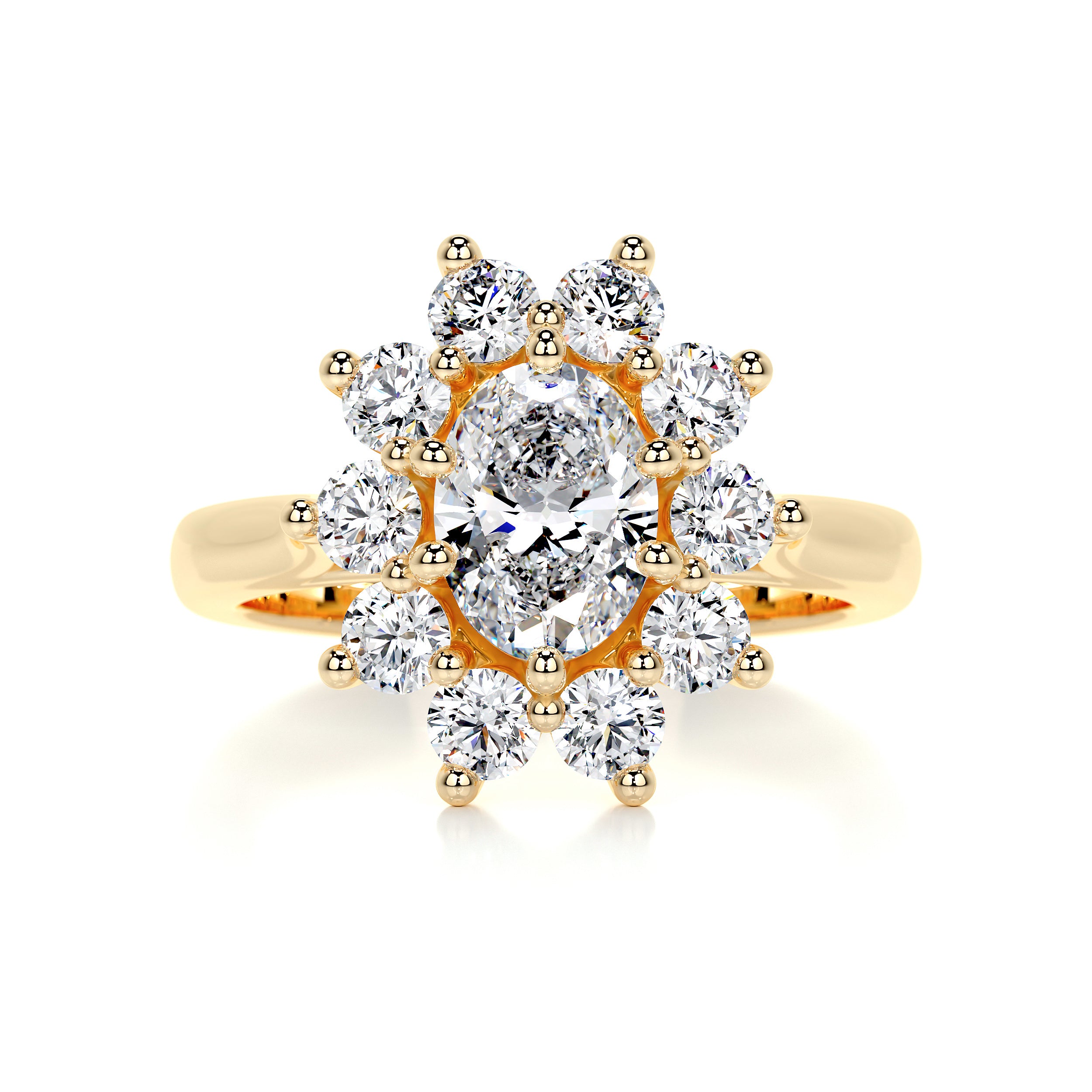 La Fleur Diamond Engagement Ring -18K Yellow Gold