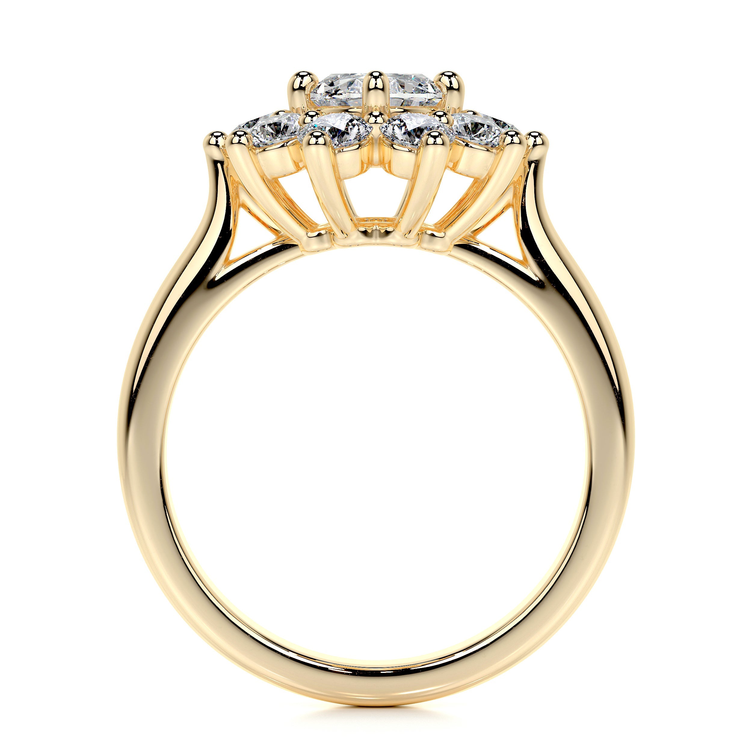 La Fleur Lab Grown Diamond Ring (1.50 Carat) -18K Yellow Gold