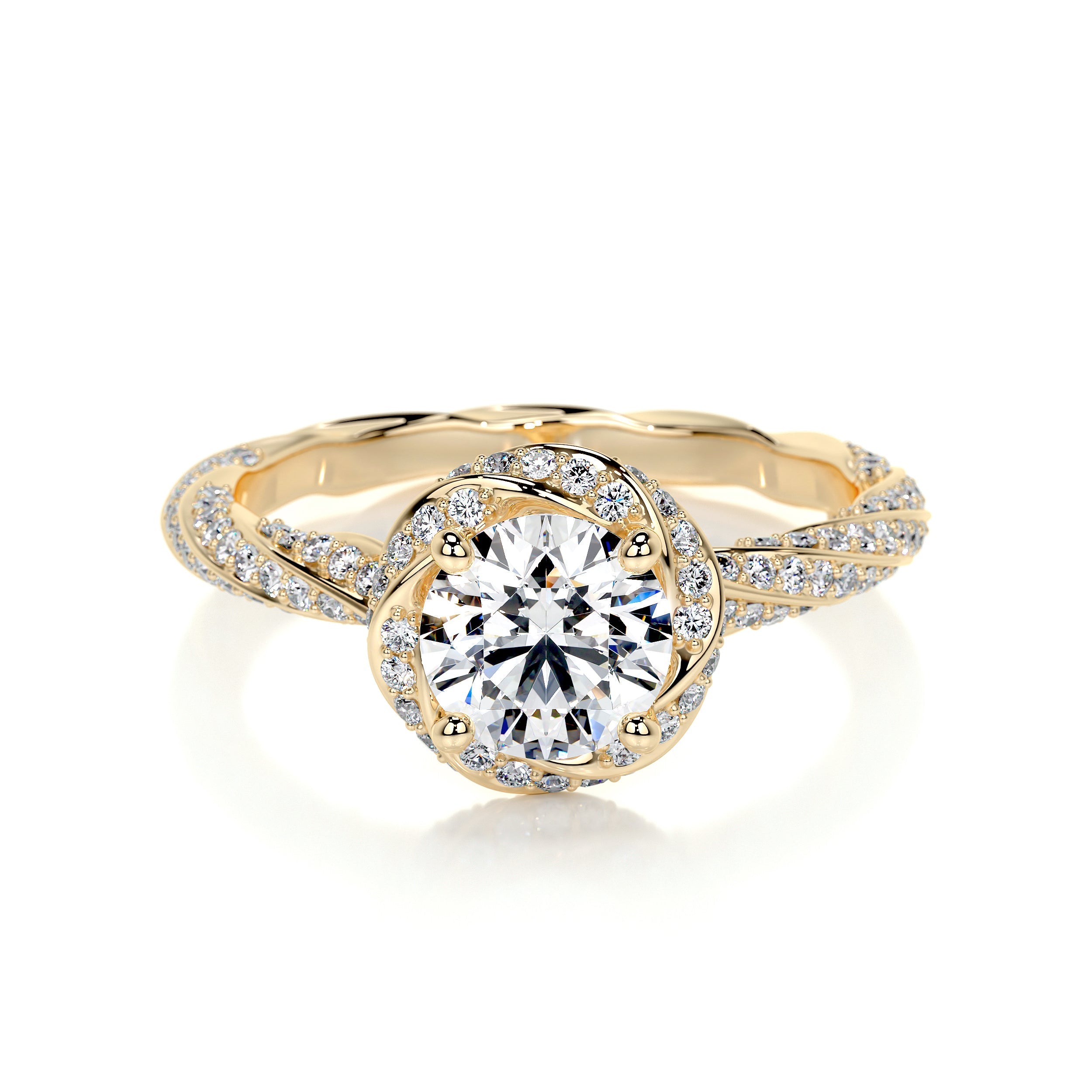 Joanne Lab Grown Diamond Ring   (1.50 Carat) -18K Yellow Gold