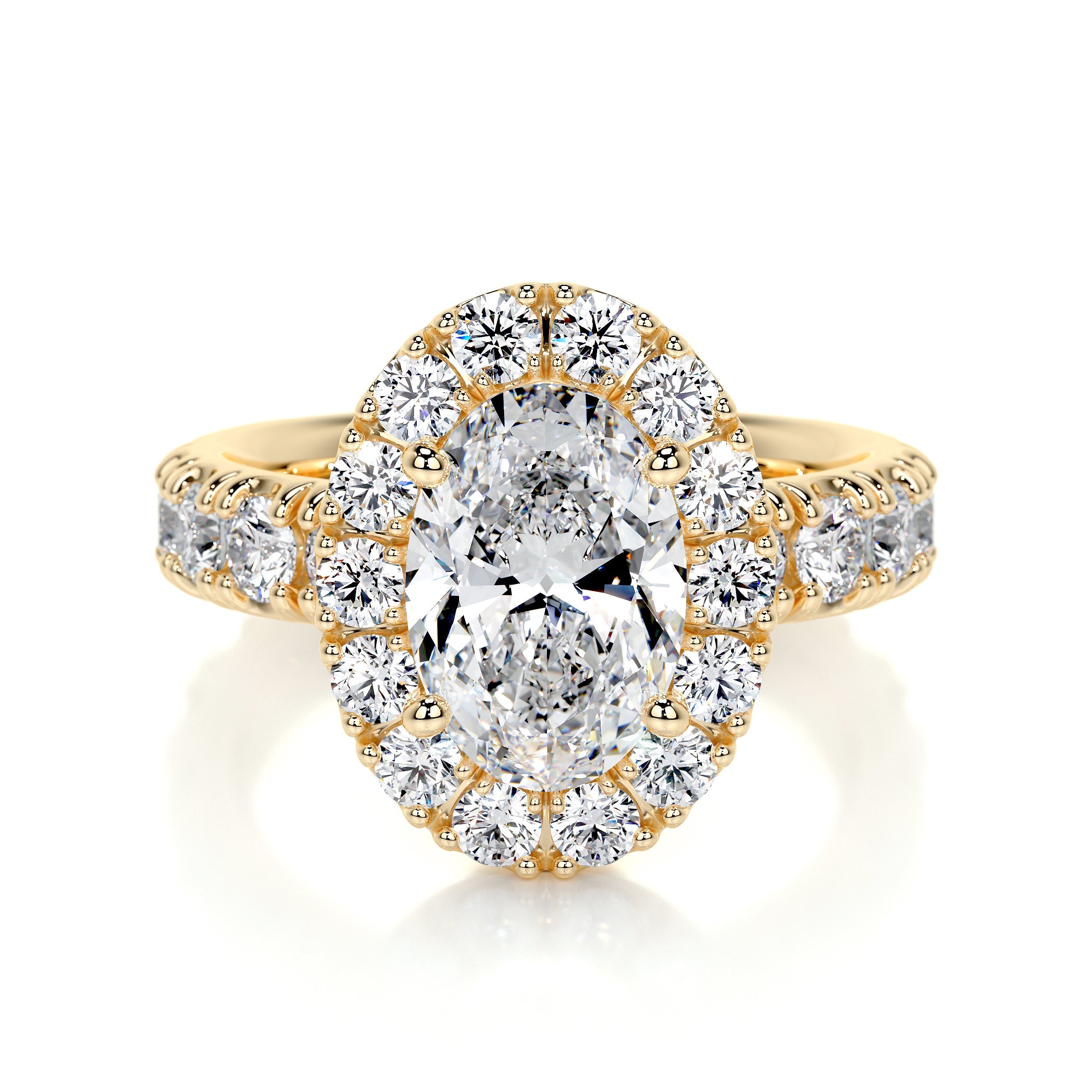 Maya Lab Grown Diamond Ring   (4 Carat) -18K Yellow Gold