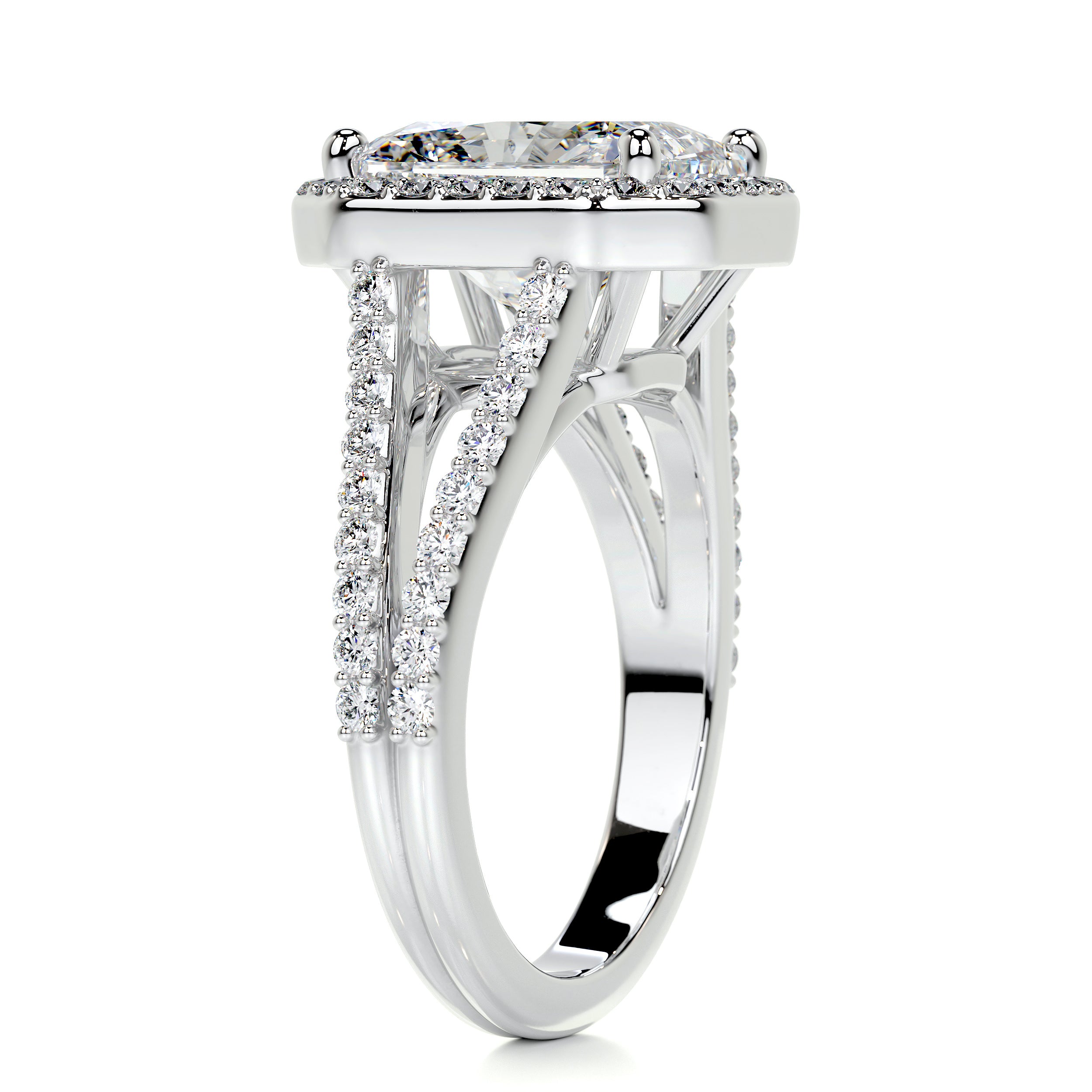 Marina Diamond Engagement Ring -18K White Gold