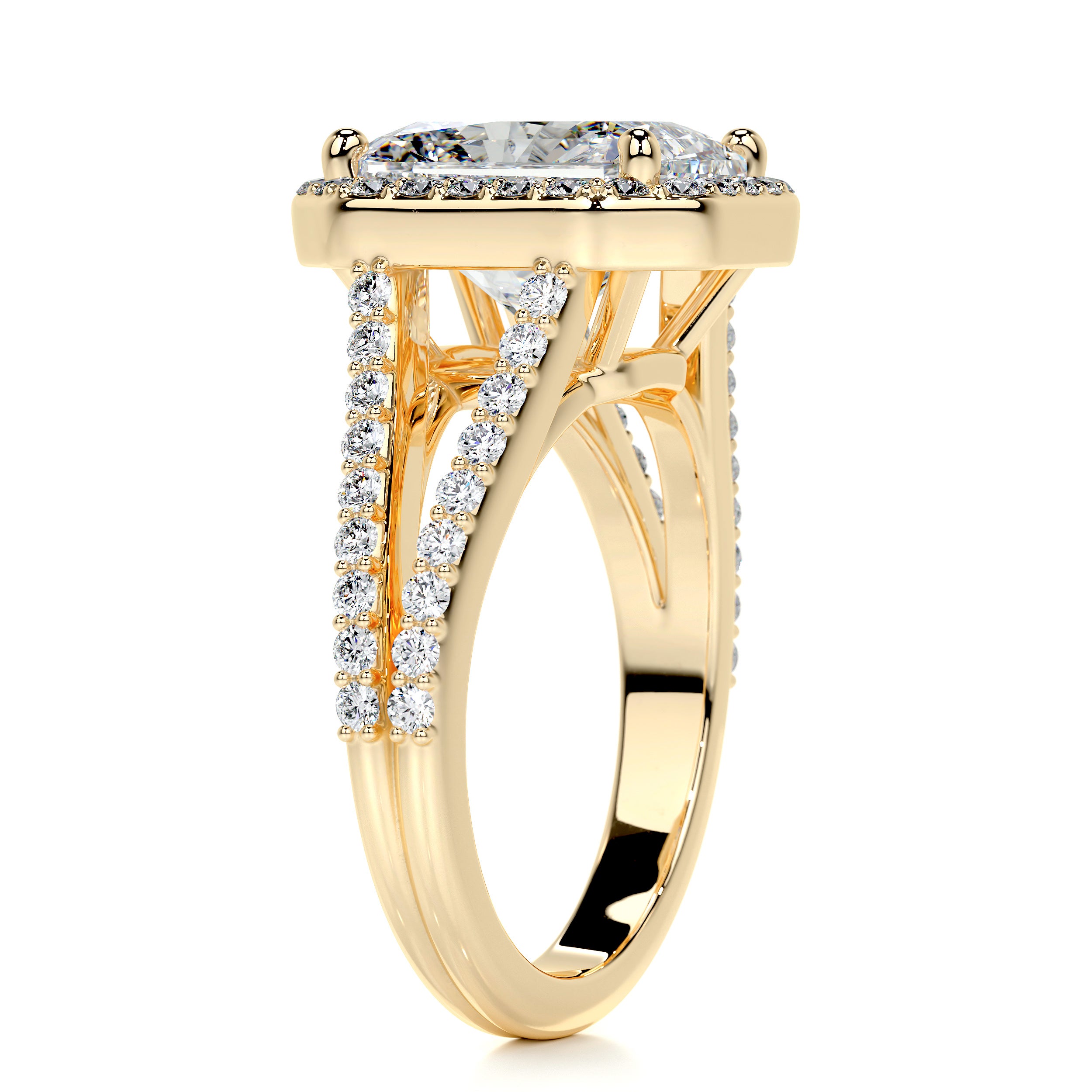 Marina Diamond Engagement Ring -18K Yellow Gold