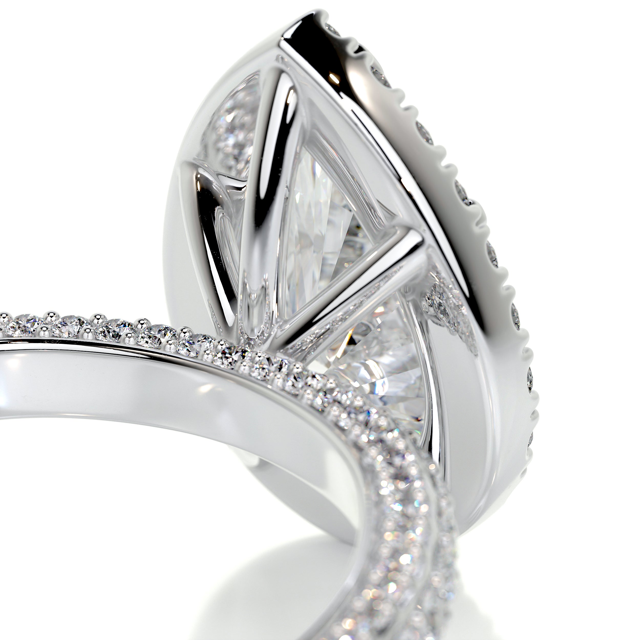 Beverly Diamond Engagement Ring -14K White Gold