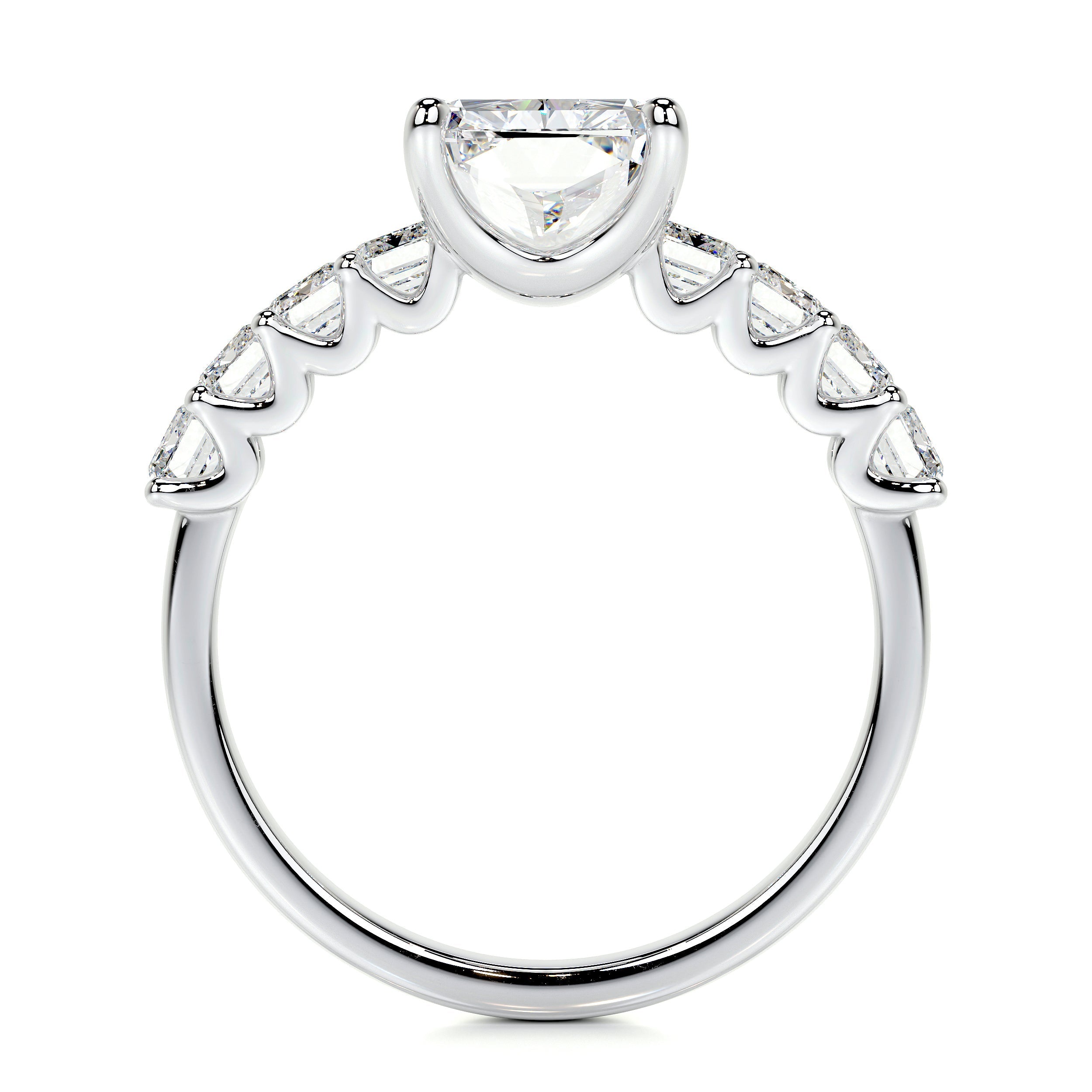 Arabella Lab Grown Diamond Ring   (5 Carat) -18K White Gold