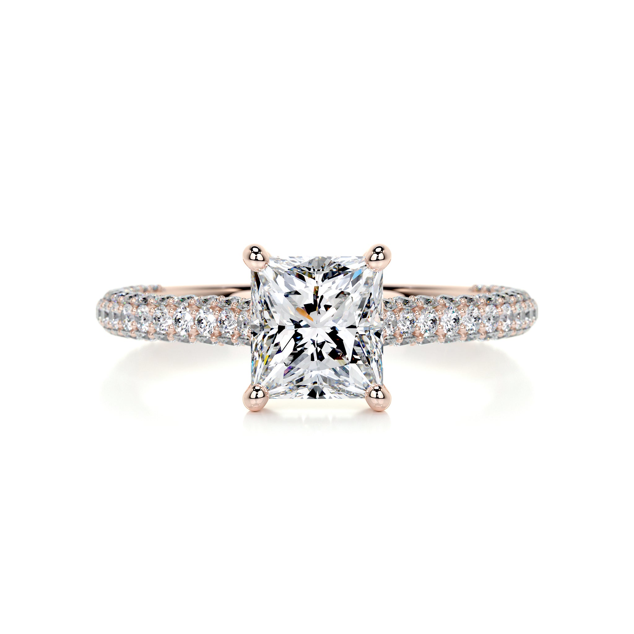 Fiona Diamond Engagement Ring 14K Rose Gold, Hidden Halo, 2.5 Carat, Best Brilliance