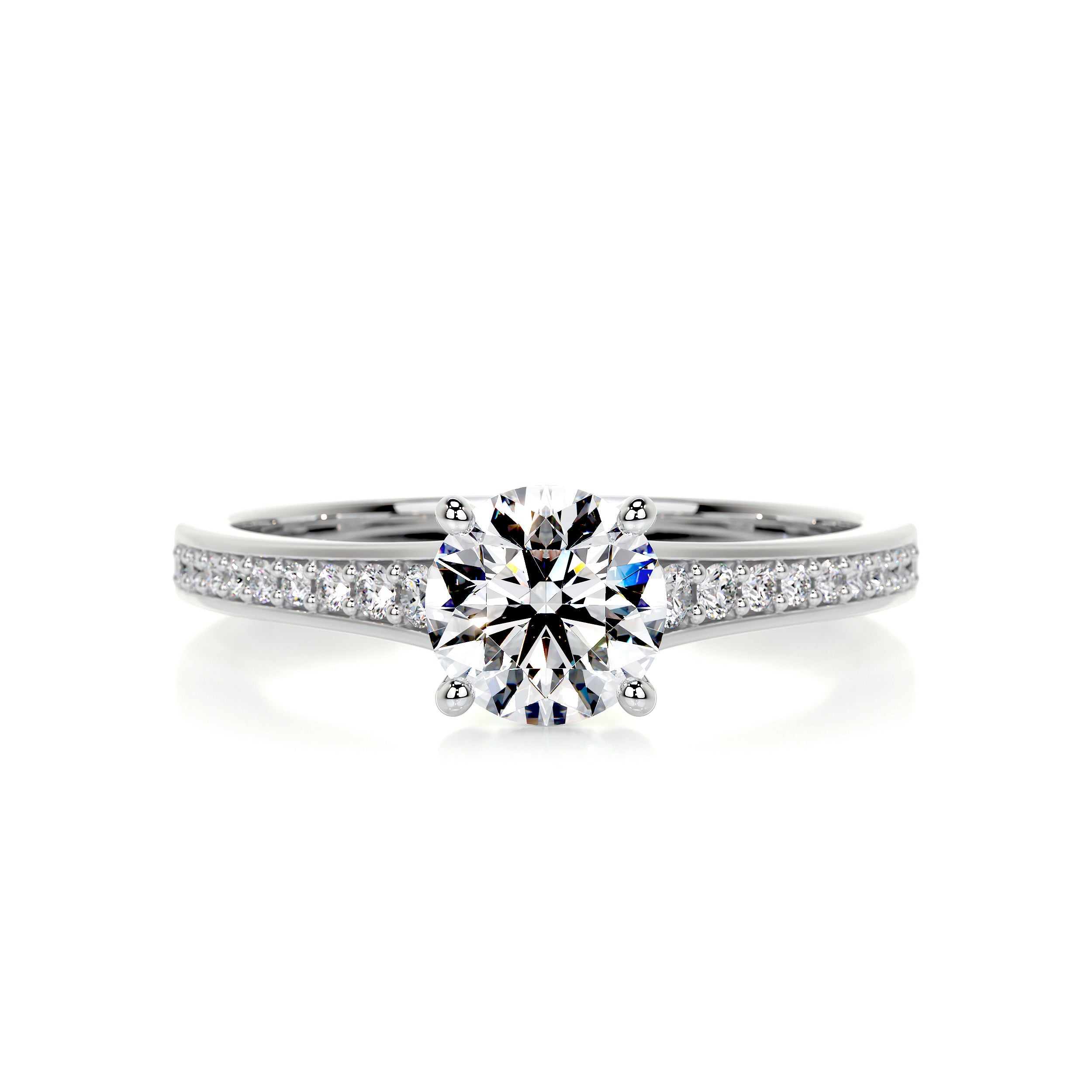 Lily Diamond Engagement Ring -14K White Gold