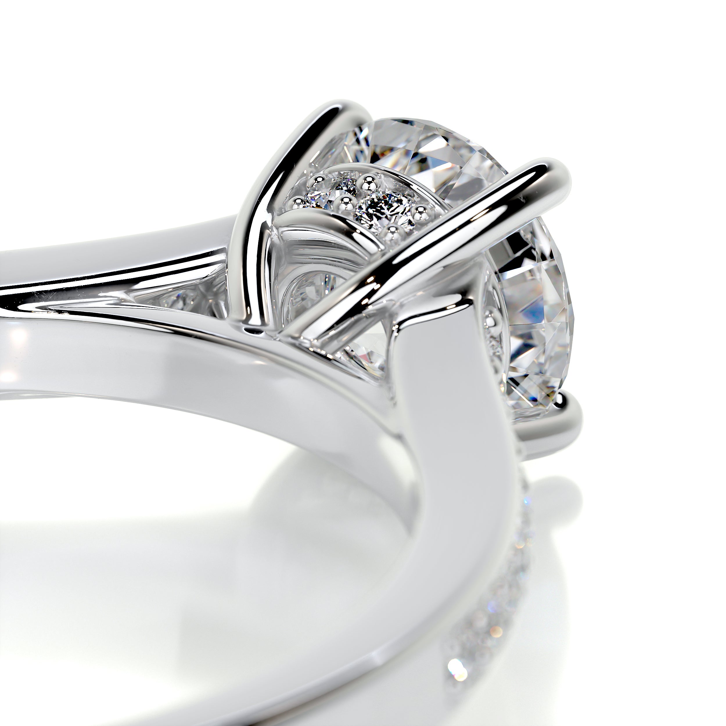 Lily Diamond Engagement Ring -18K White Gold