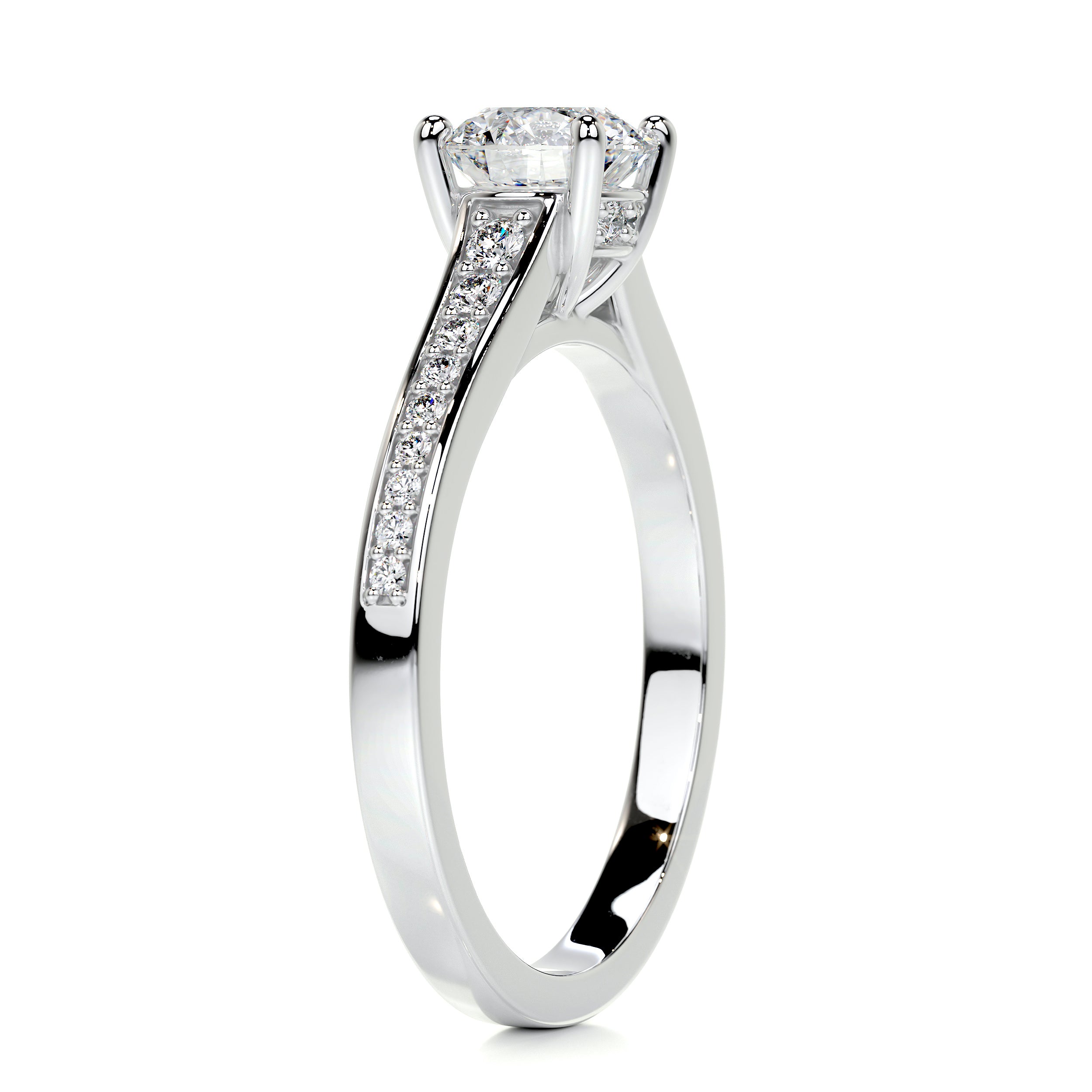 Lily Diamond Engagement Ring -18K White Gold
