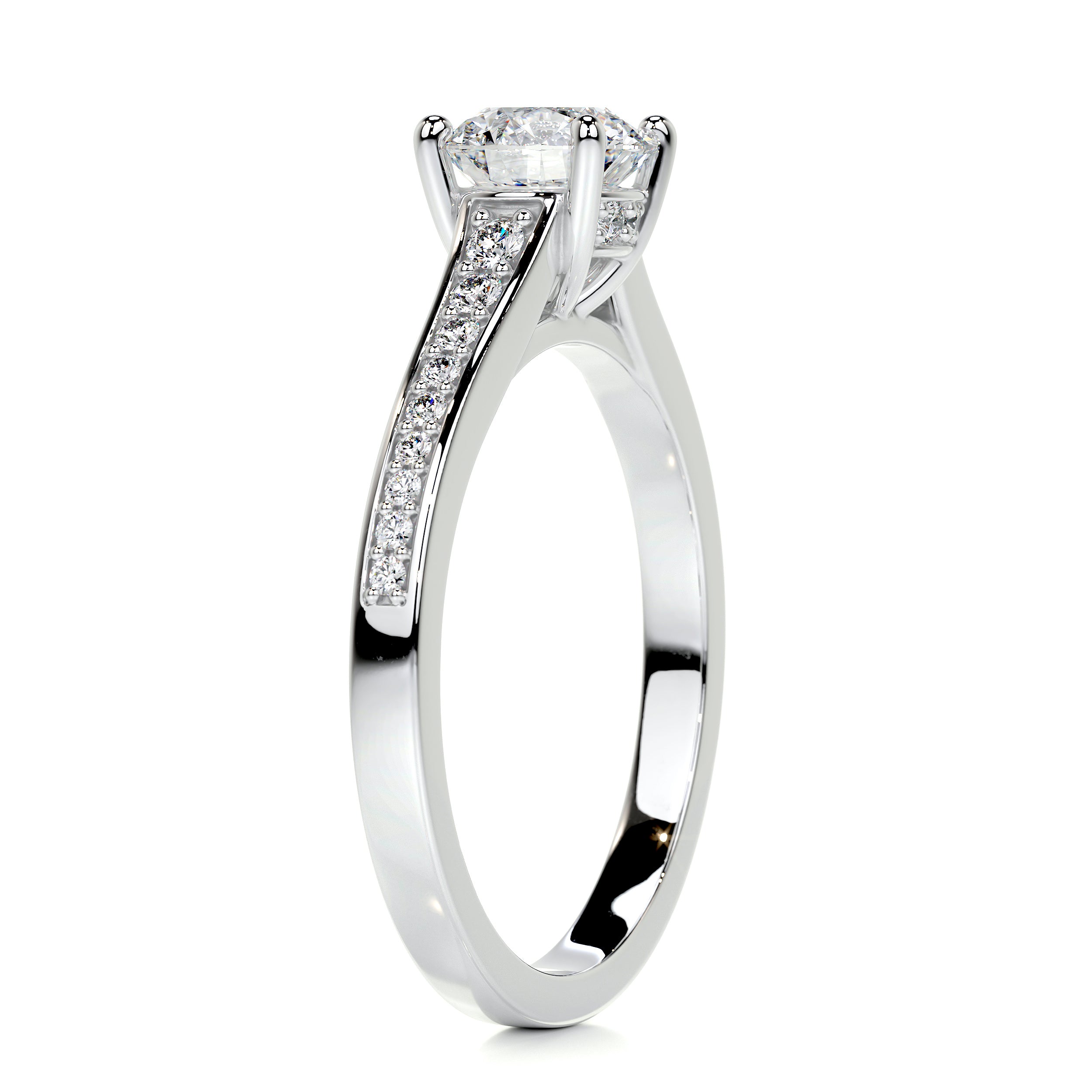 Lily Diamond Engagement Ring -14K White Gold