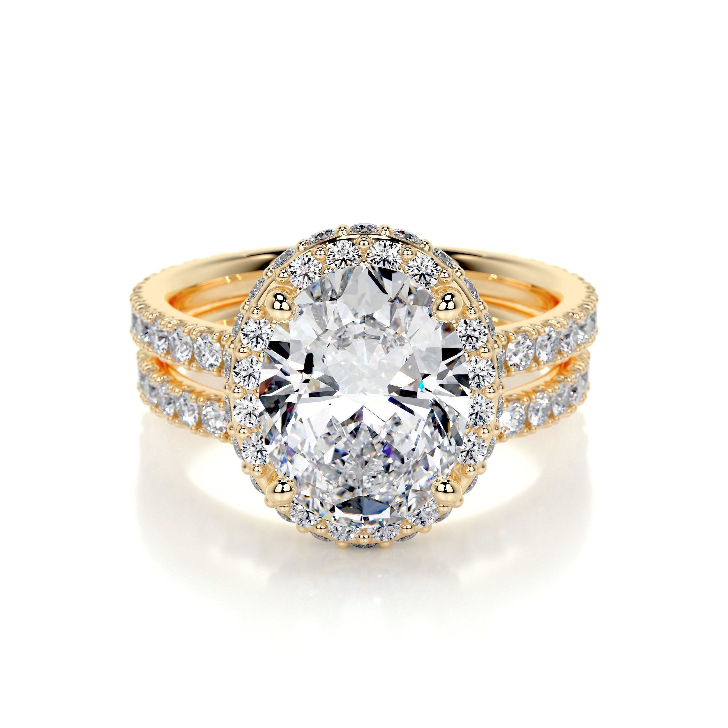 Lara Lab Grown Diamond Bridal Set   (3 Carat) -18K Yellow Gold