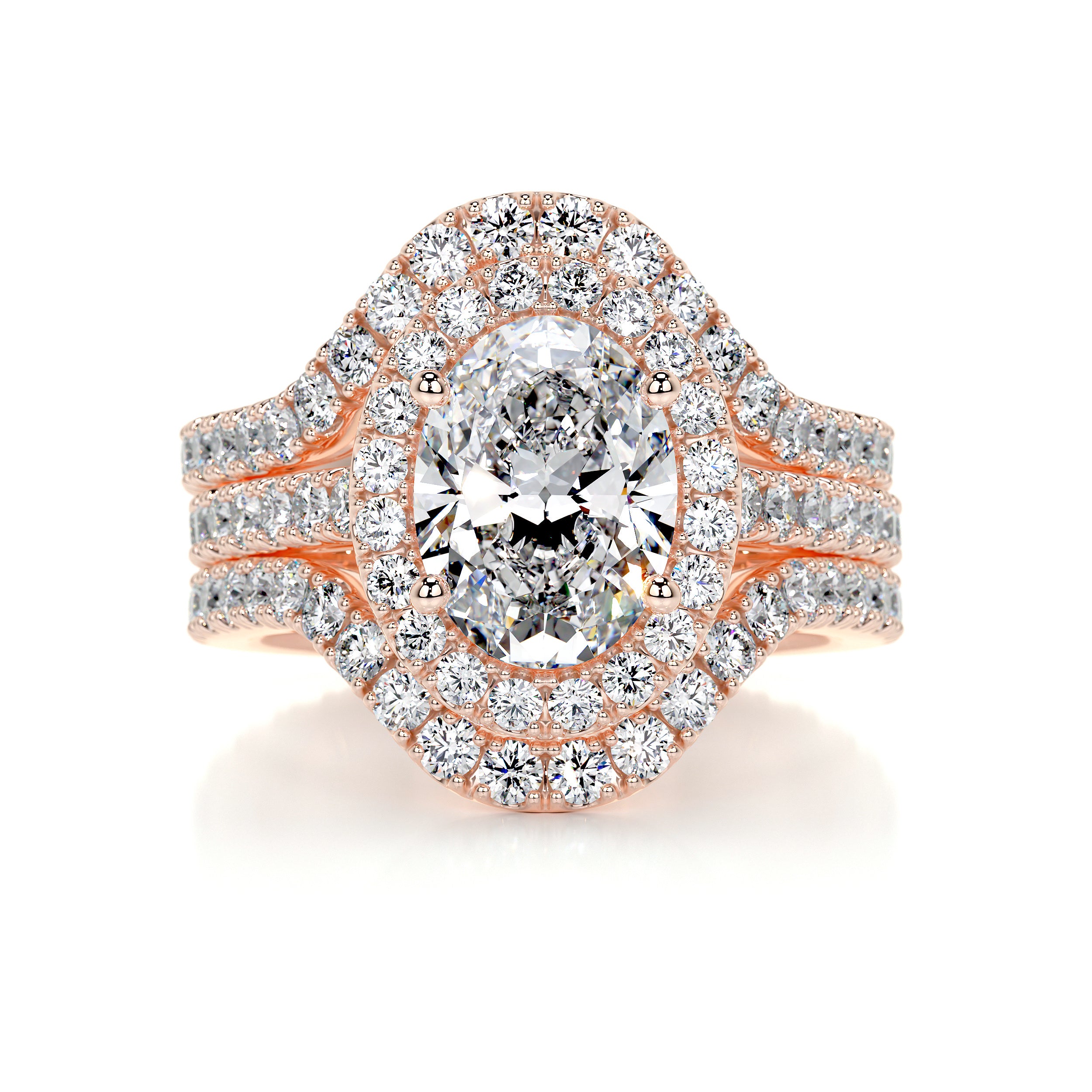 Maria Diamond Bridal Set (3 Carat) - 14K Rose Gold