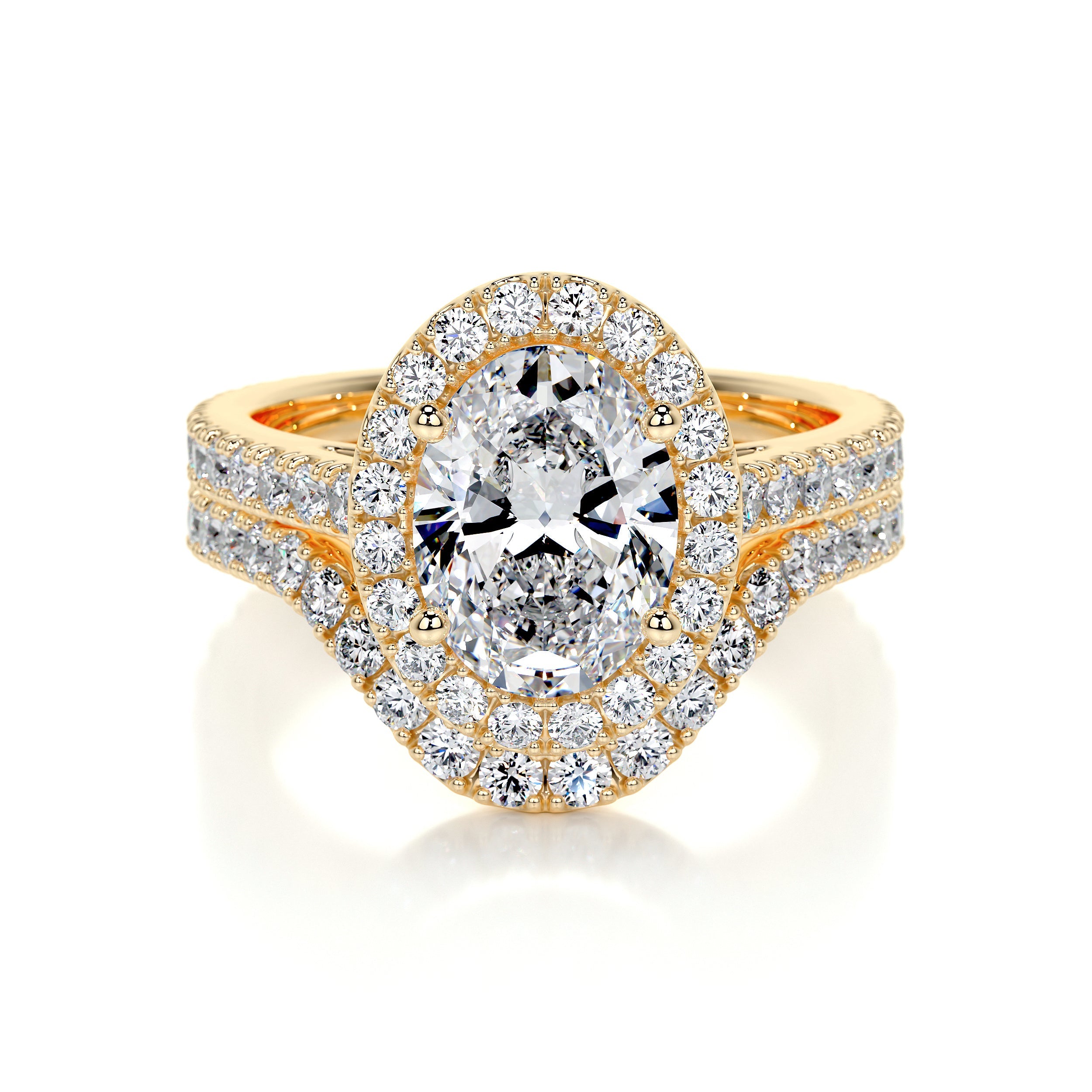 Maria Lab Grown Diamond Bridal Set   (3 Carat) - 18K Yellow Gold