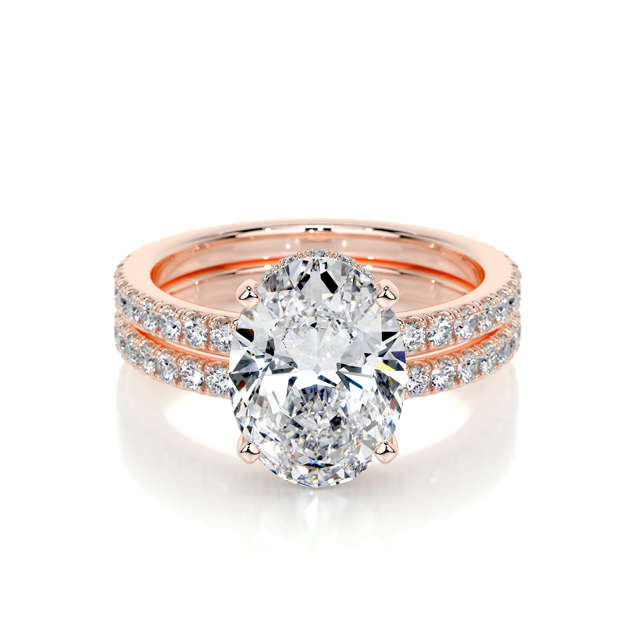Lucy Lab Grown Diamond Bridal Set (3.8 Carat) - 14K Rose Gold