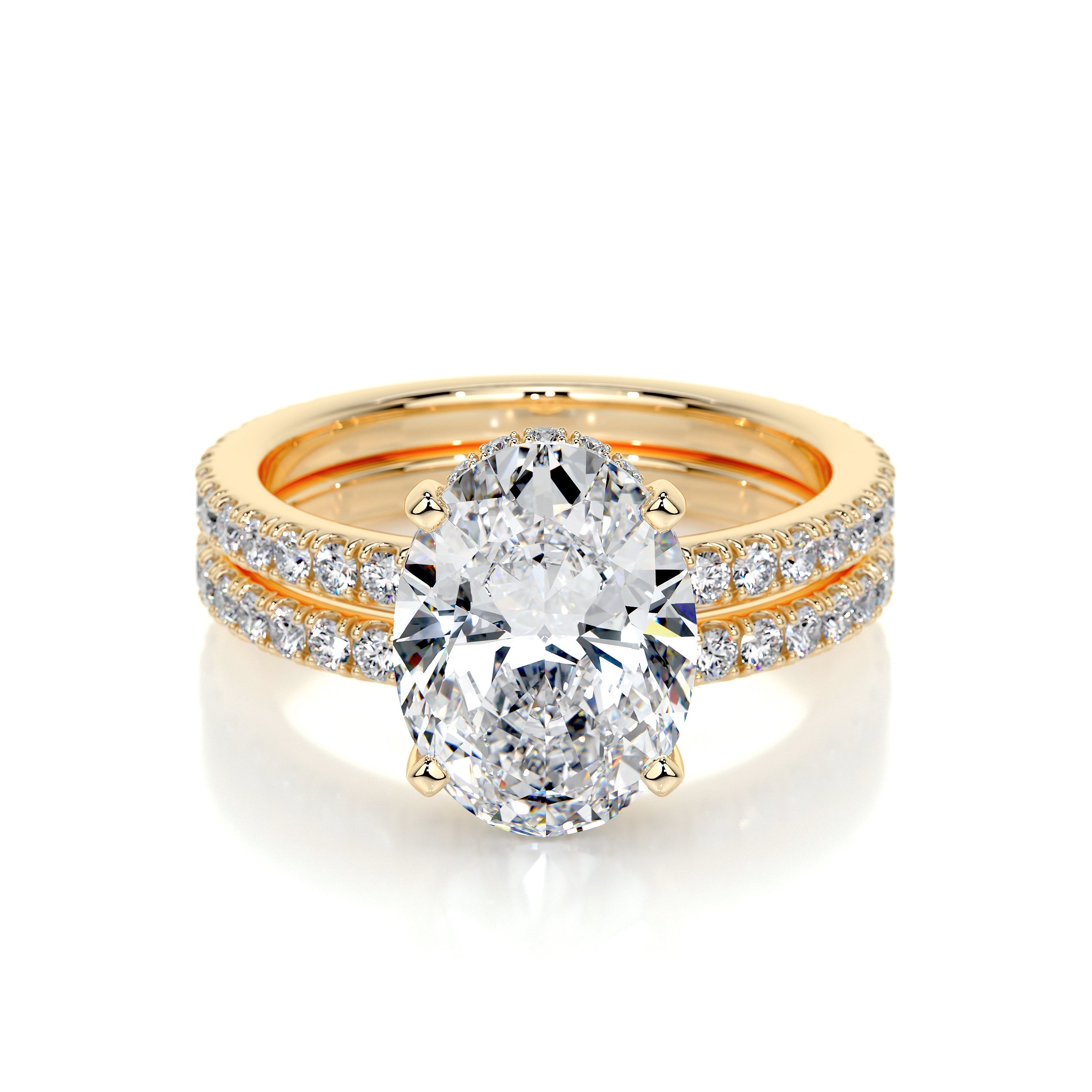Lucy Lab Grown Diamond Bridal Set (3.8 Carat) - 18K Yellow Gold