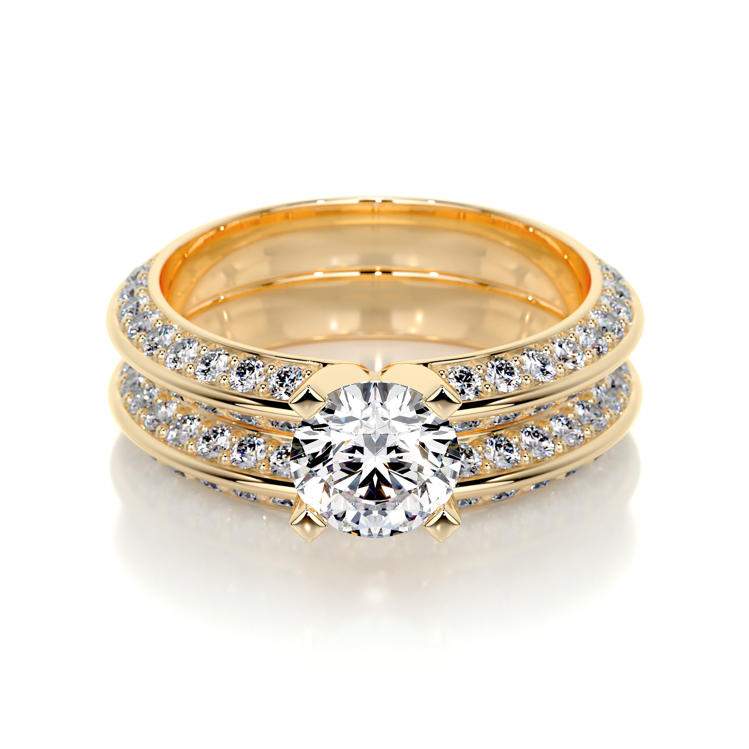 Eliana Lab Grown Diamond Bridal Set -18K Yellow Gold