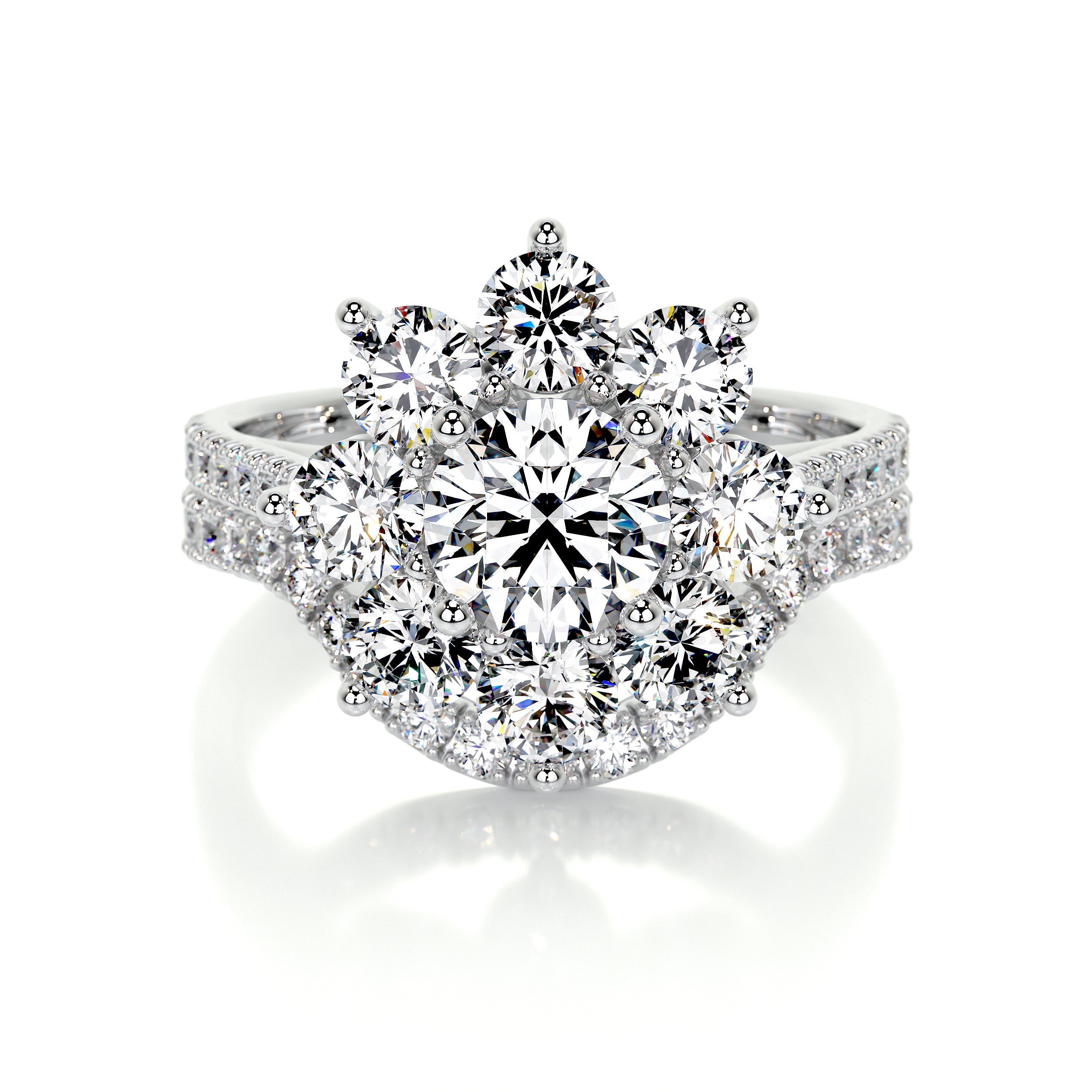 La Fleur Lab Grown Diamond Bridal Set   (2.8 Carat) -14K White Gold
