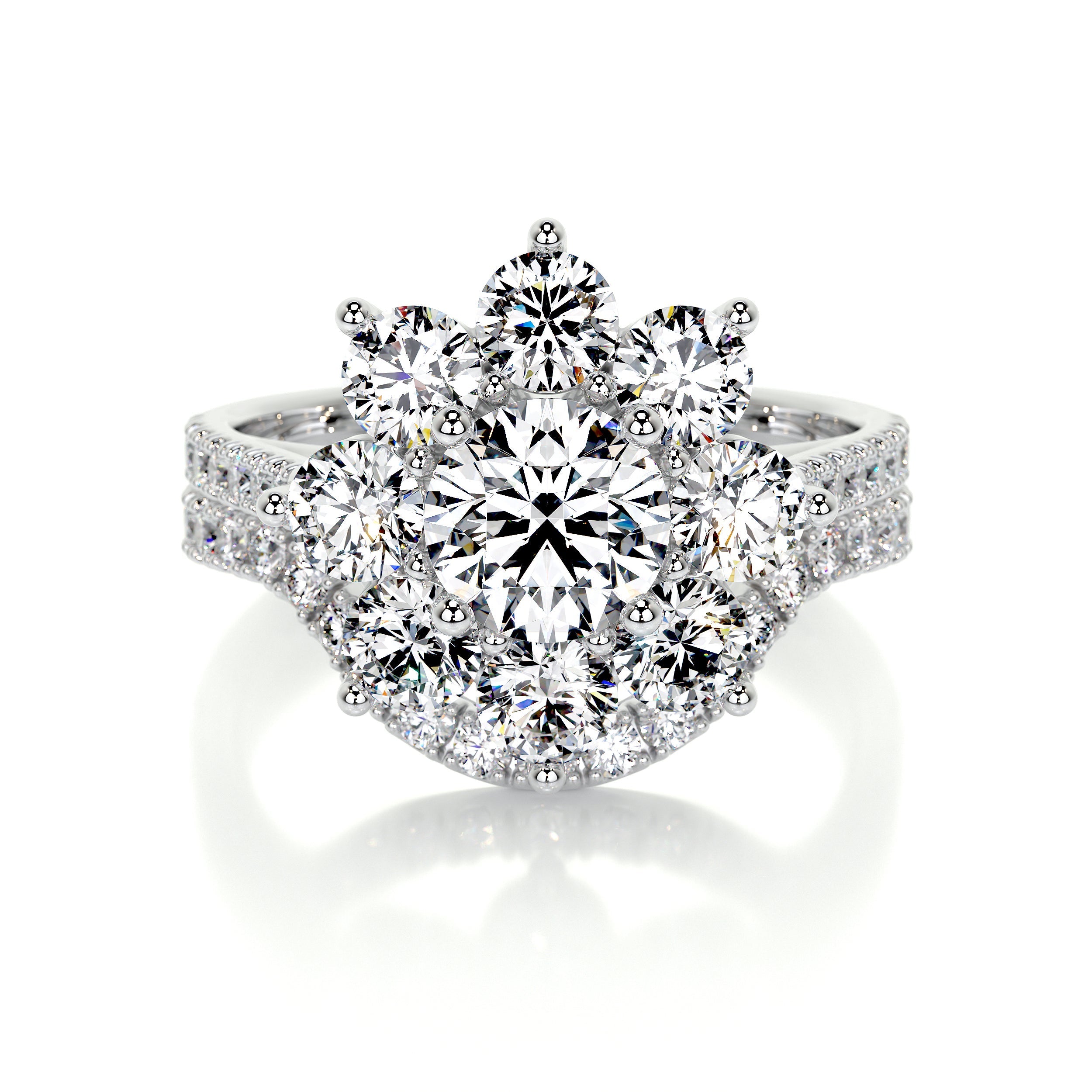 La Fleur Lab Grown Diamond Bridal Set (2.8 Carat) -14K White Gold