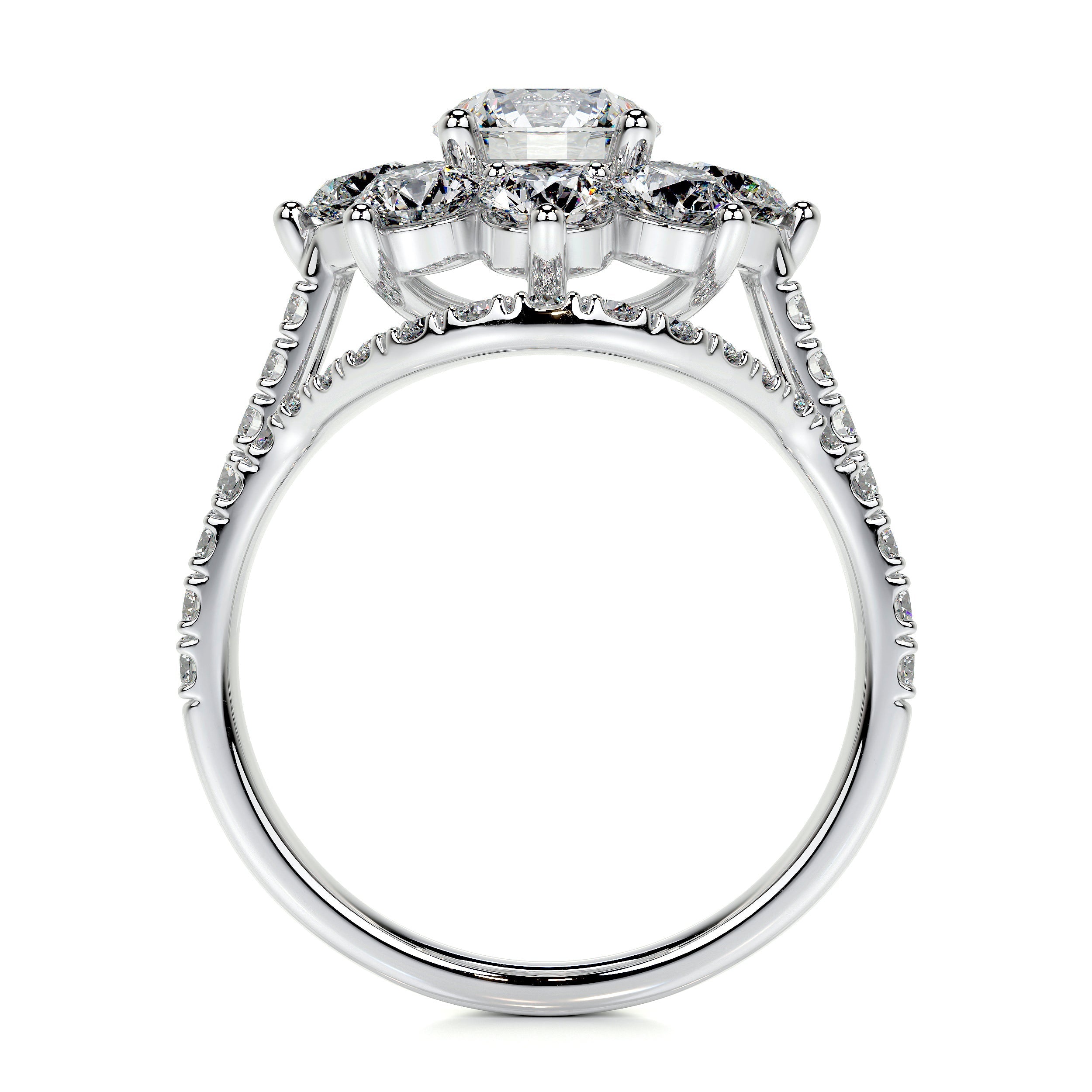 La Fleur Lab Grown Diamond Bridal Set   (2.8 Carat) -14K White Gold