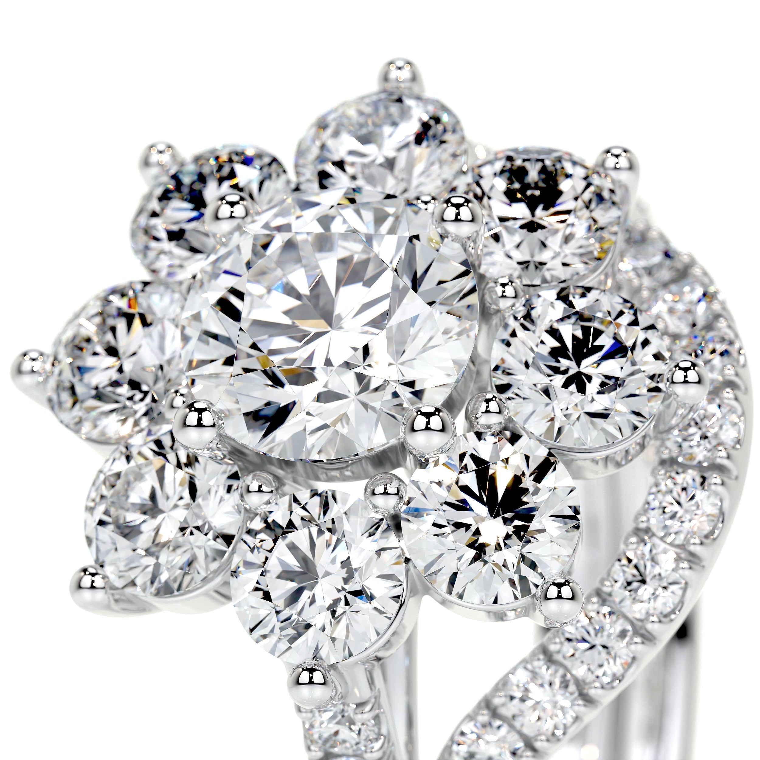 La Fleur Lab Grown Diamond Bridal Set   (2.8 Carat) -14K White Gold