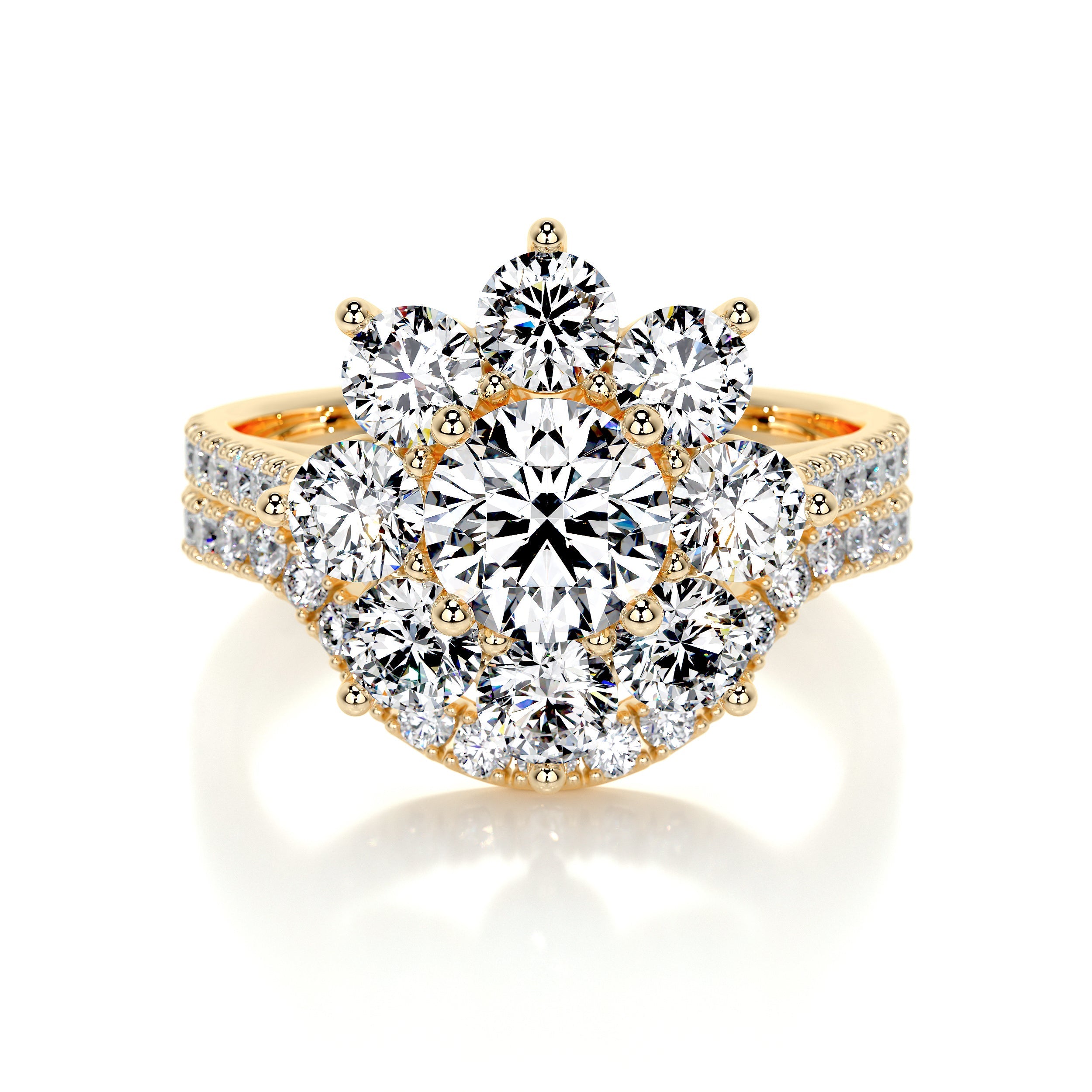 La Fleur Lab Grown Diamond Bridal Set (2.8 Carat) -18K Yellow Gold
