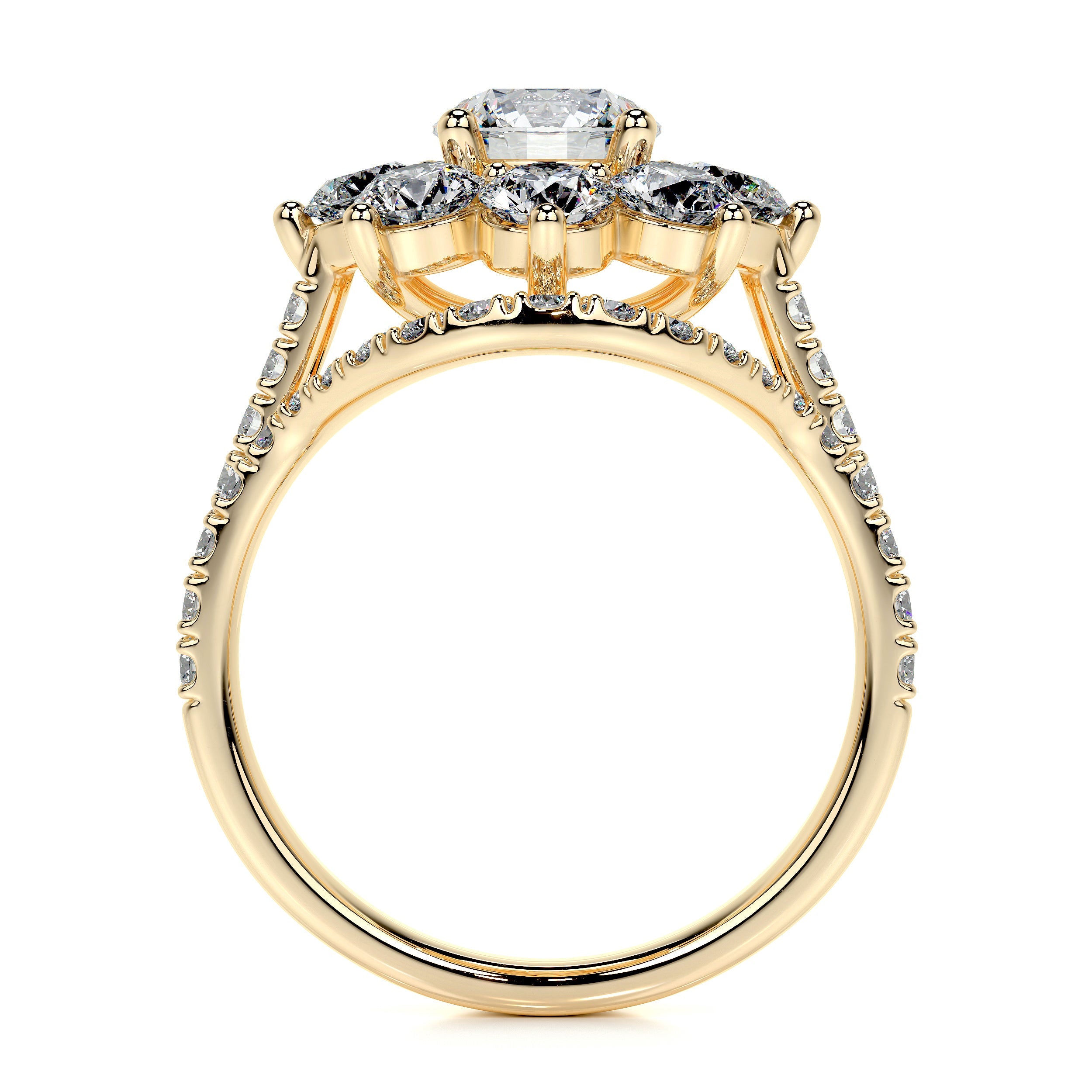 La Fleur Lab Grown Diamond Bridal Set (2.8 Carat) -18K Yellow Gold
