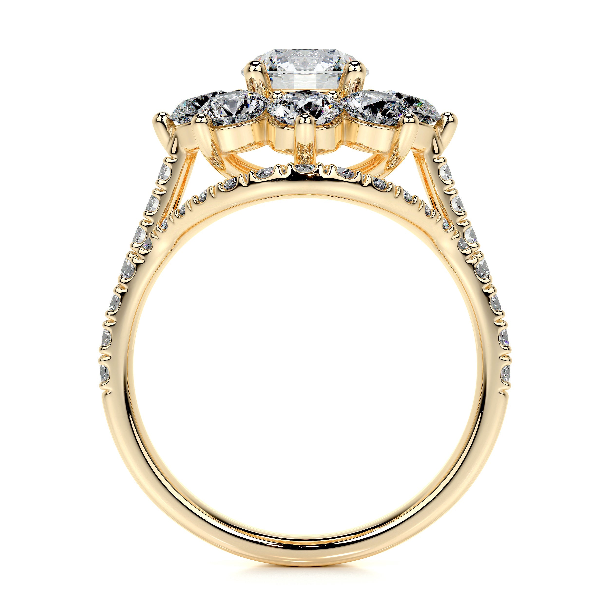 La Fleur Lab Grown Diamond Bridal Set   (2.8 Carat) -18K Yellow Gold