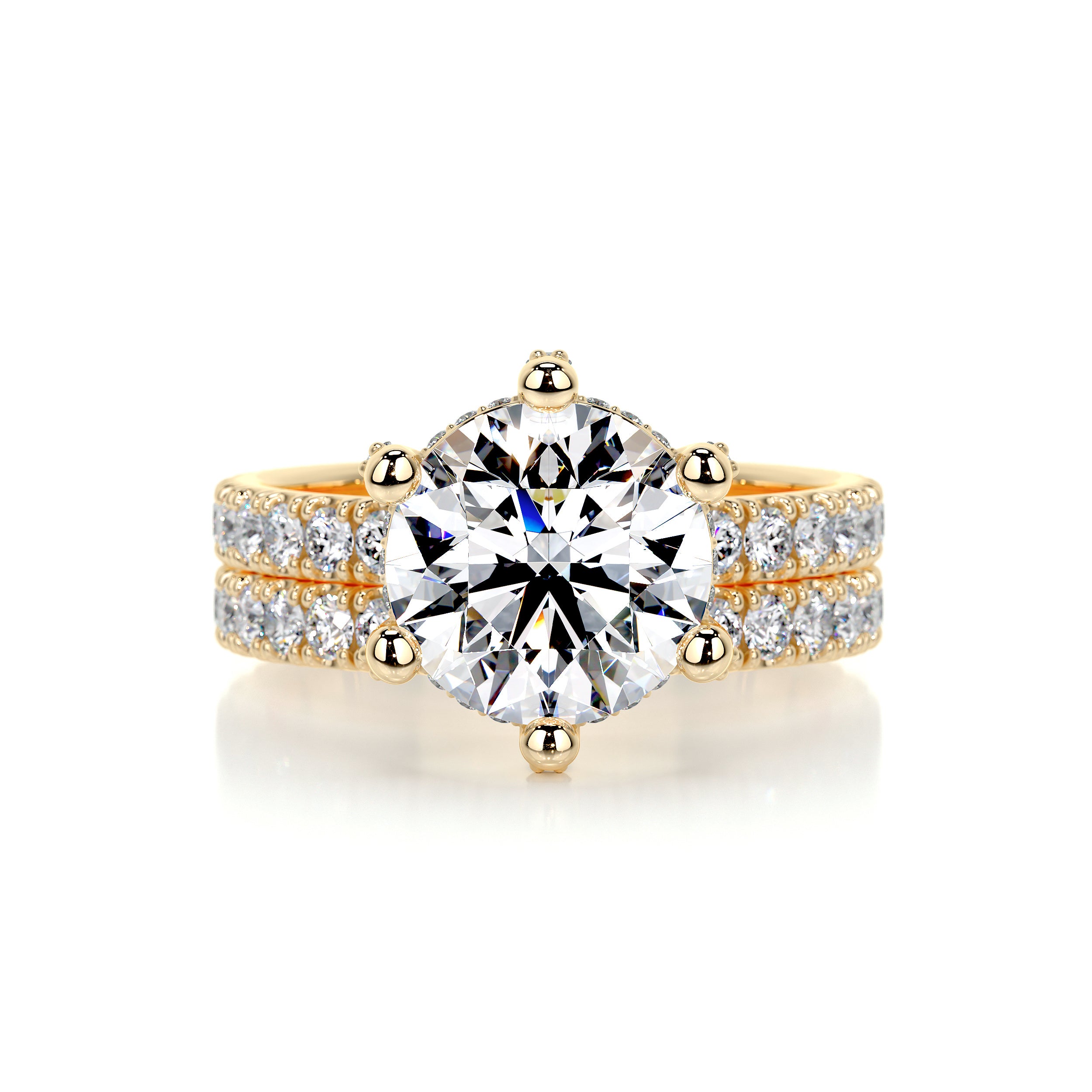 Paris Diamond Bridal Set -18K Yellow Gold