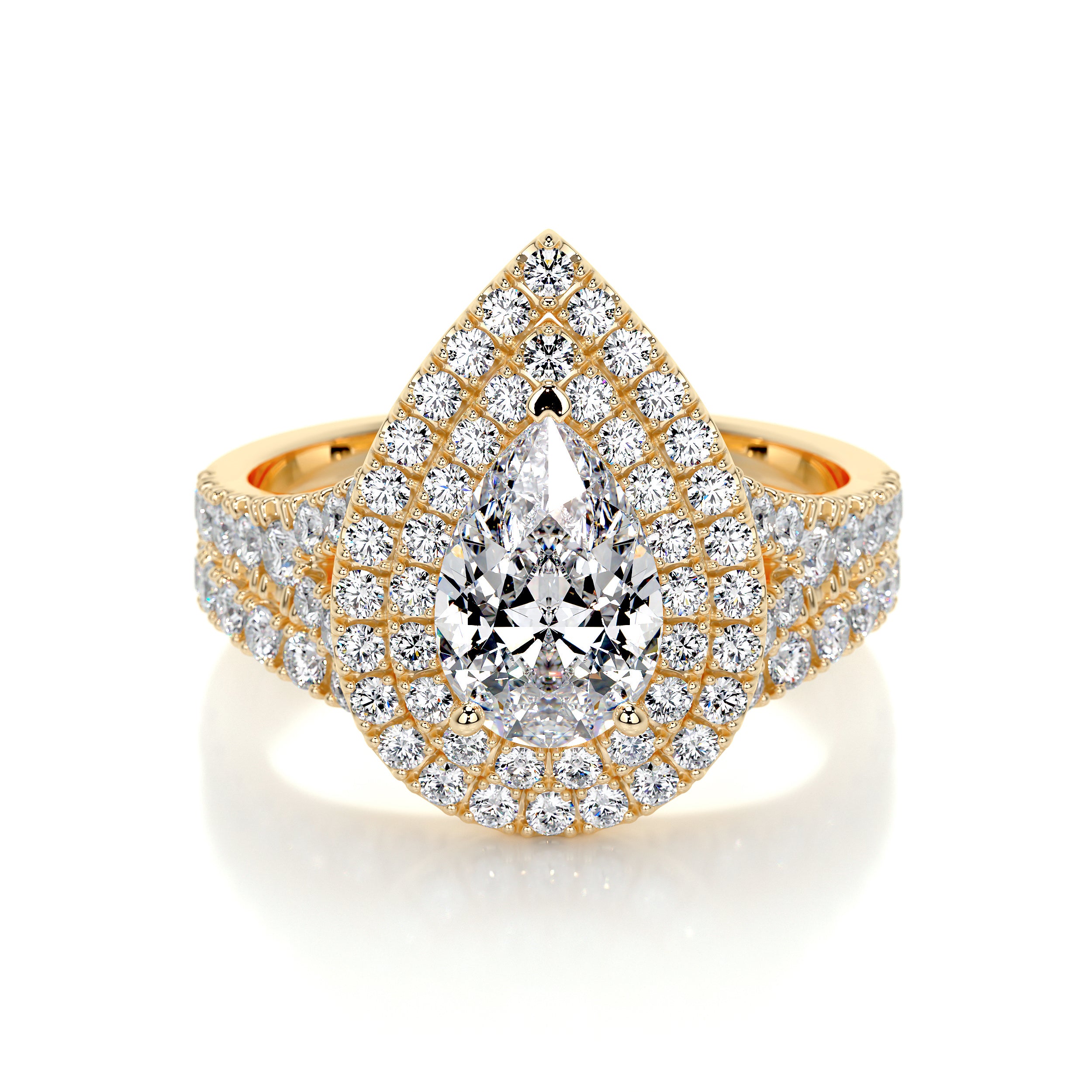Melanie Lab Grown Diamond Bridal Set -18K Yellow Gold