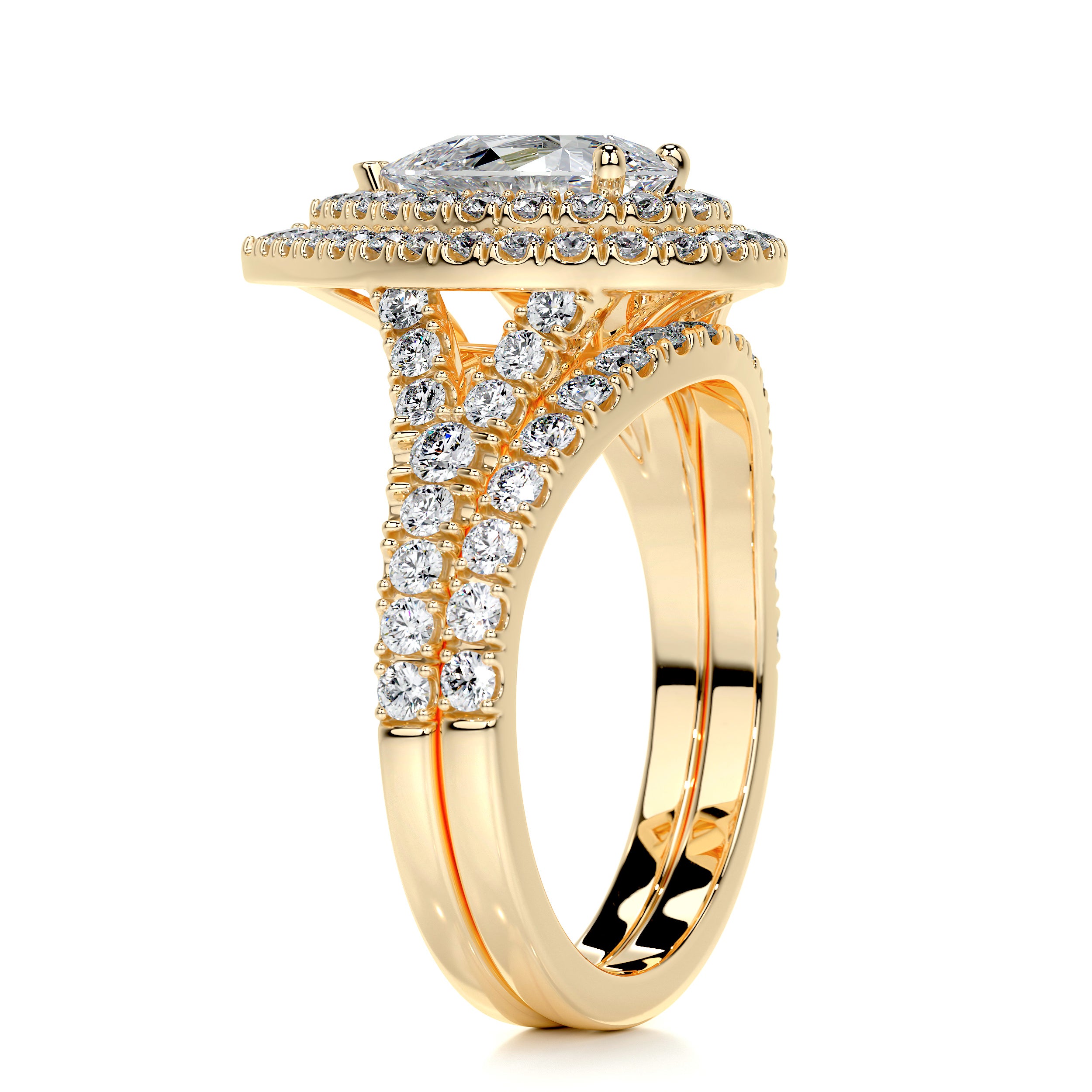Melanie Diamond Bridal Set (2.50 Carat) -18K Yellow Gold