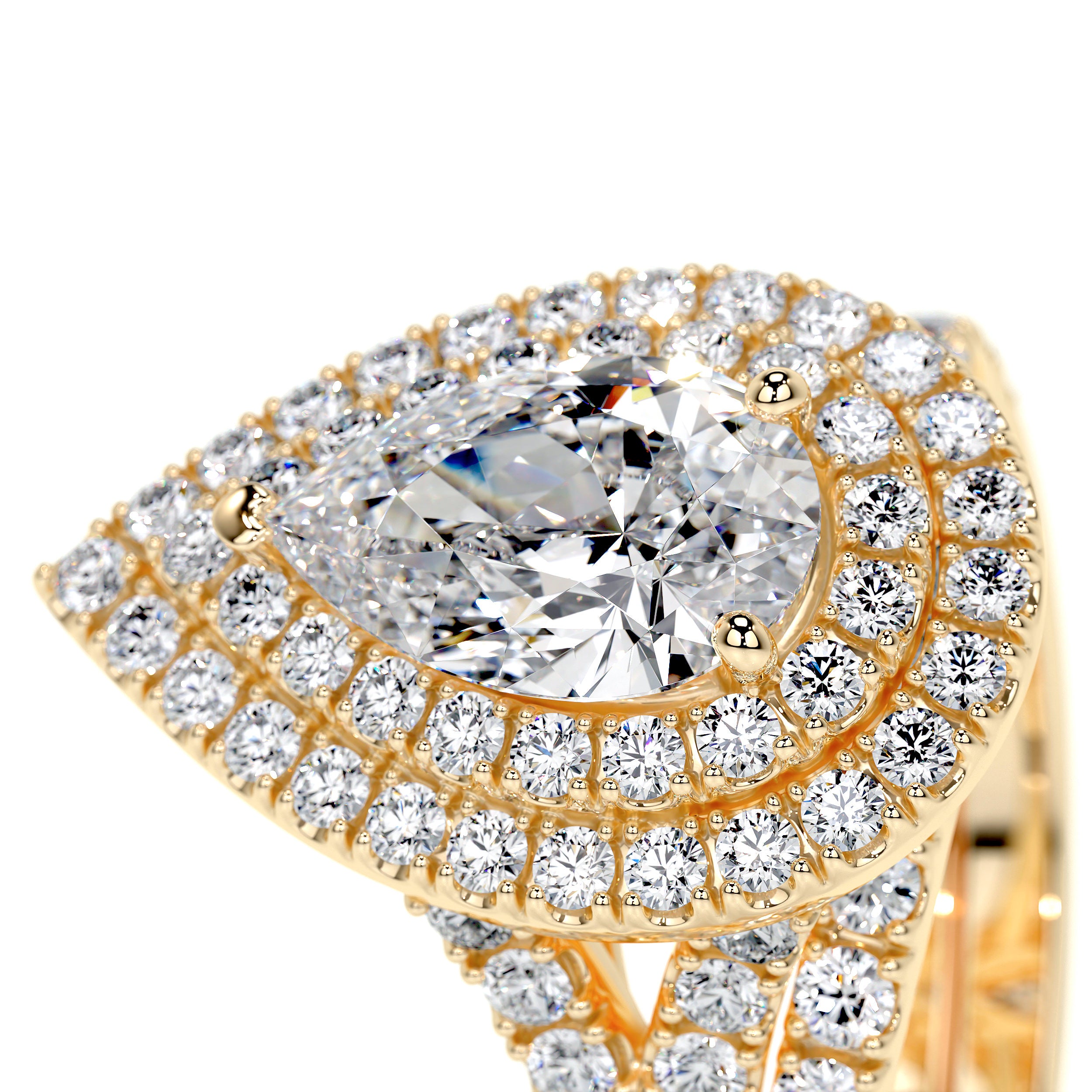 Melanie Lab Grown Diamond Bridal Set -18K Yellow Gold