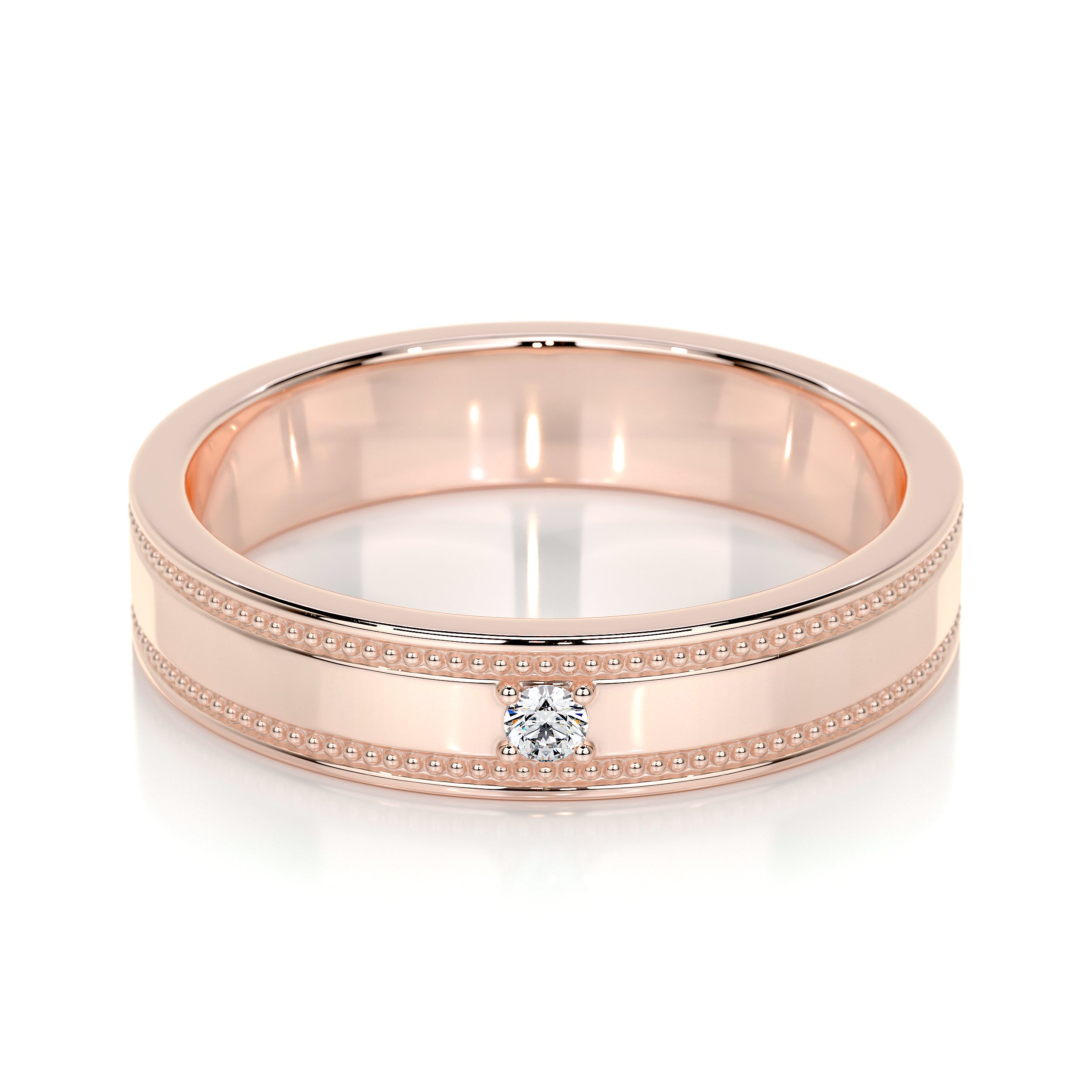 Sherry Lab Grown Diamond Wedding Ring (0.02 Carat) -14K Rose Gold