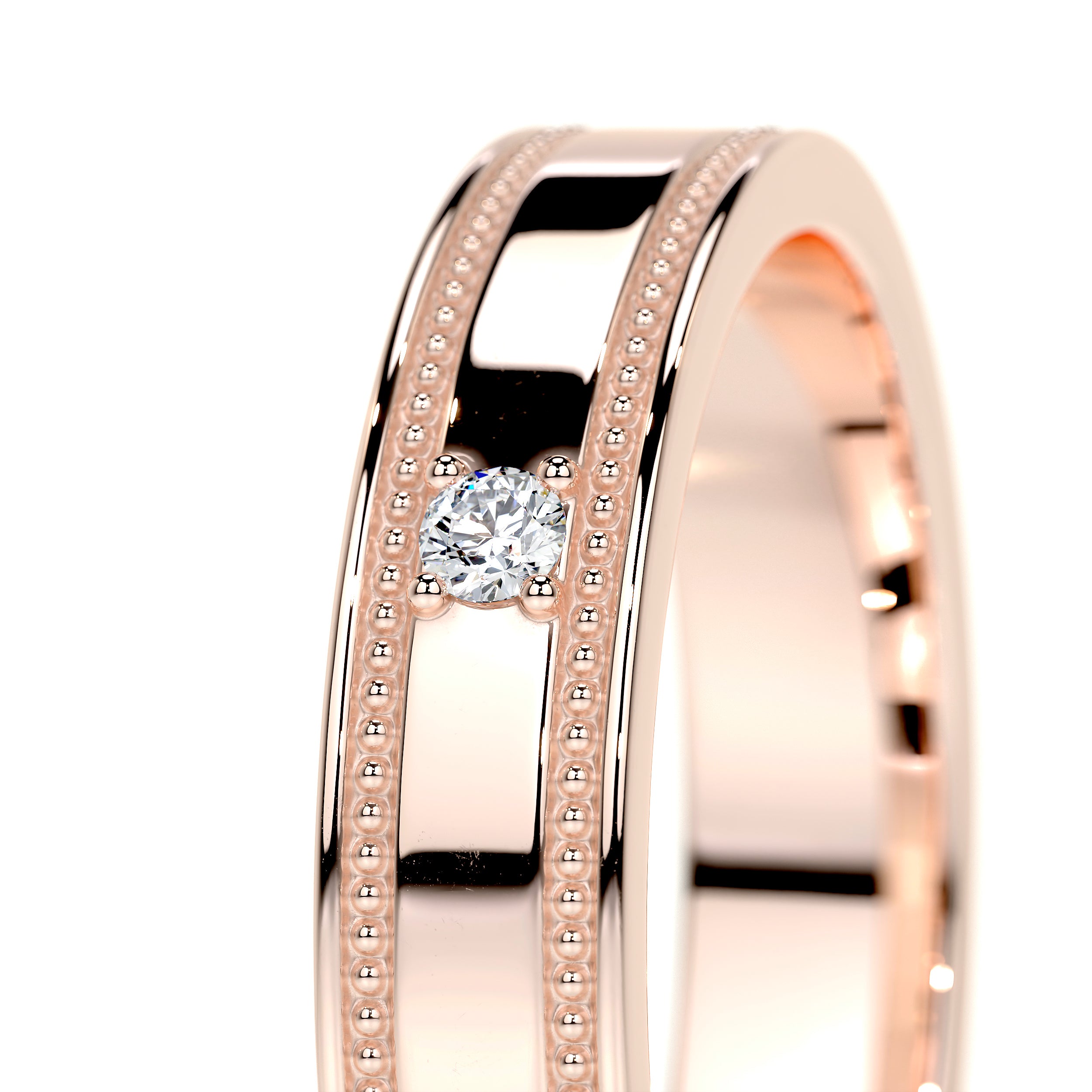 Sherry Lab Grown Diamond Wedding Ring   (0.02 Carat) -14K Rose Gold