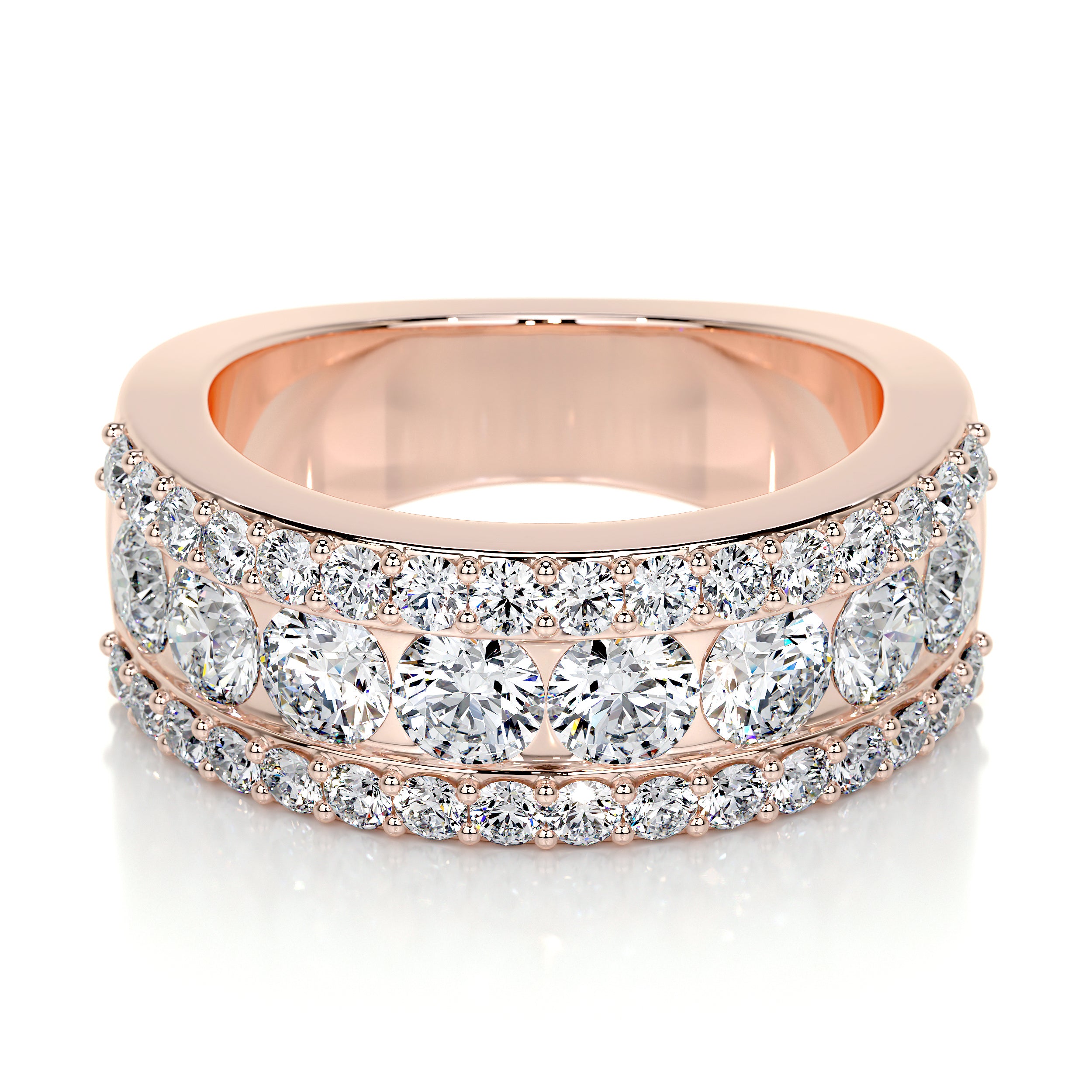 Nia Lab Grown Diamond Wedding Ring   (2 Carat) -14K Rose Gold