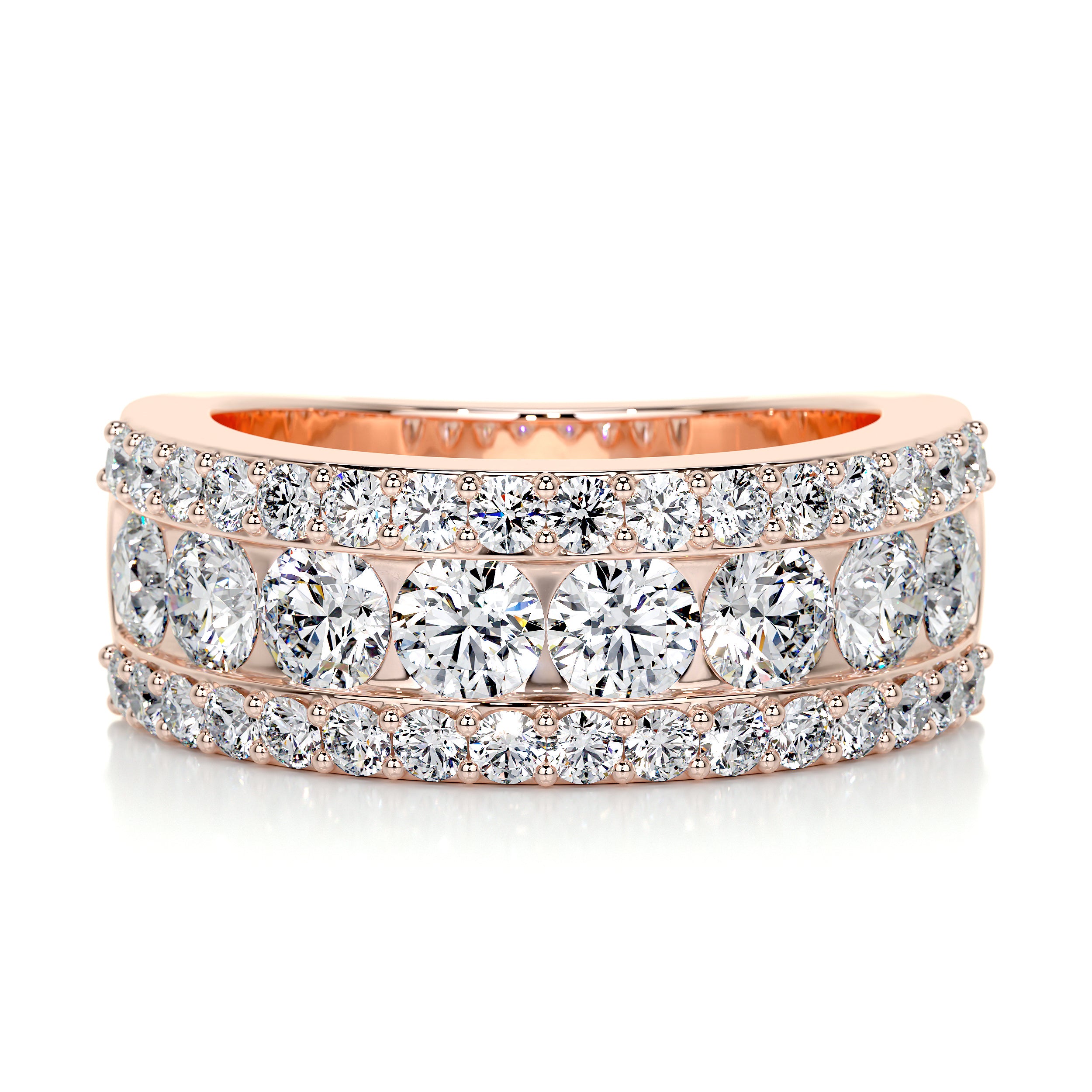 Nia Diamond Wedding Ring   (2 Carat) -14K Rose Gold