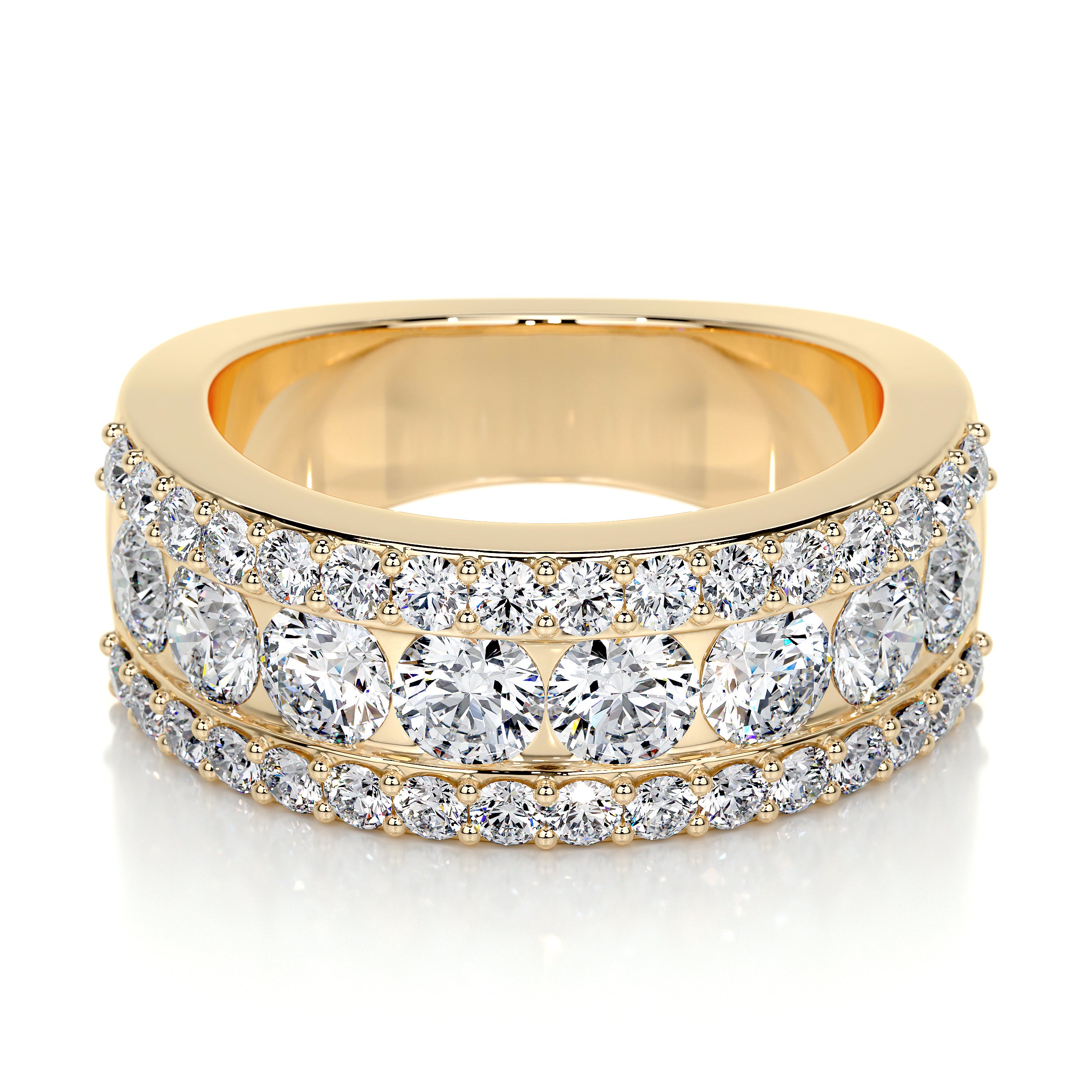 Nia Lab Grown Diamond Wedding Ring   (2 Carat) -18K Yellow Gold