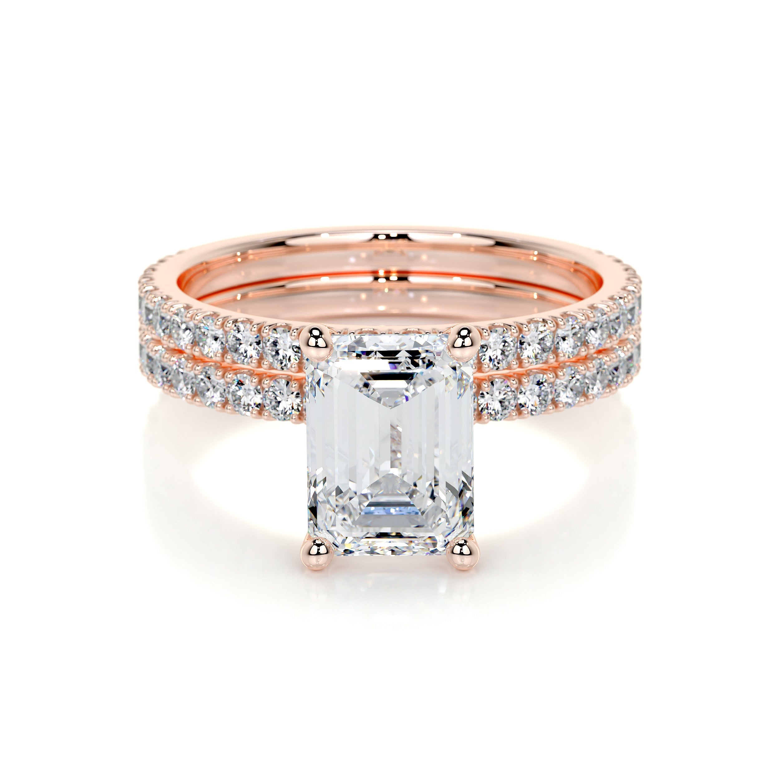Royal Lab Grown Diamond Bridal Set -14K Rose Gold