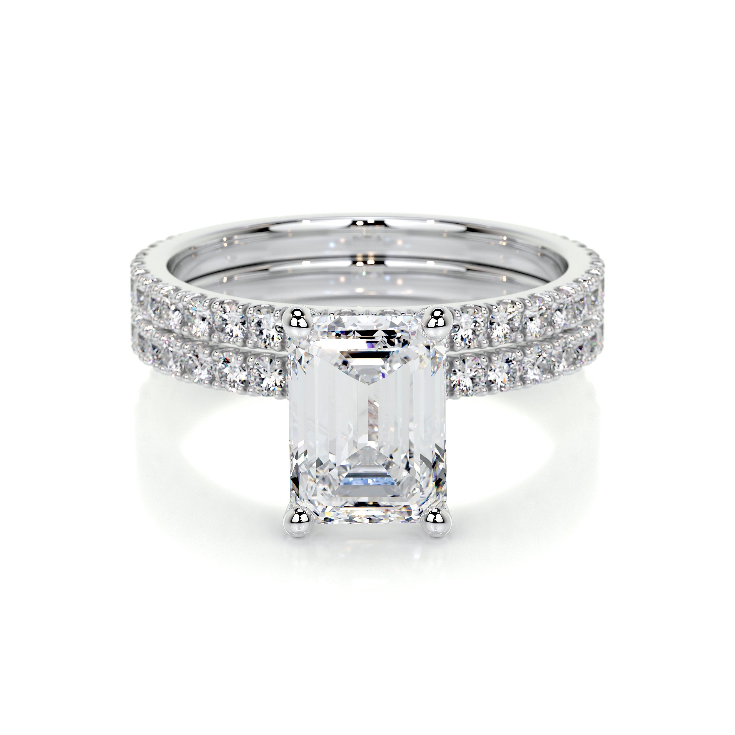 Royal Lab Grown Diamond Bridal Set -14K White Gold