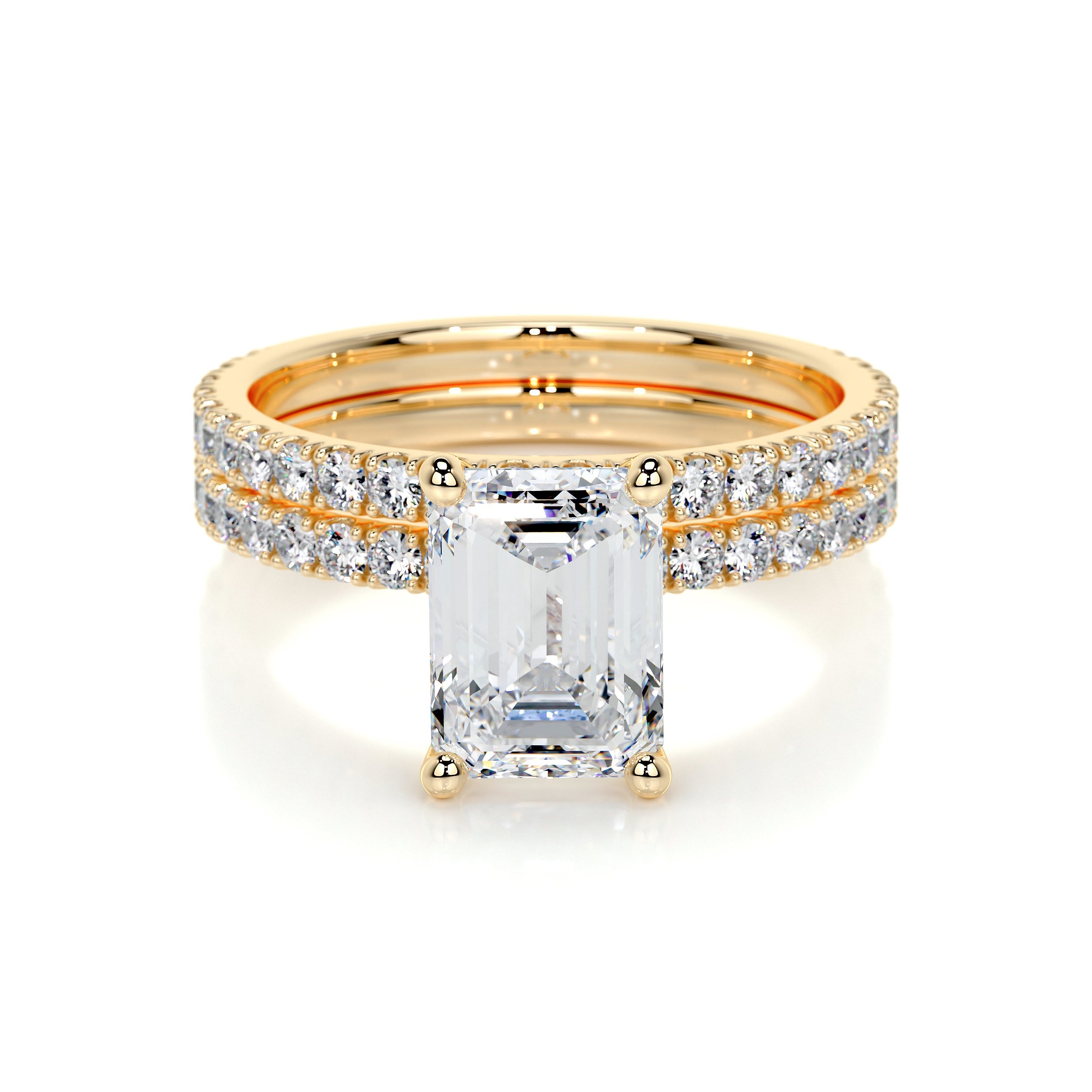 Royal Lab Grown Diamond Bridal Set -18K Yellow Gold