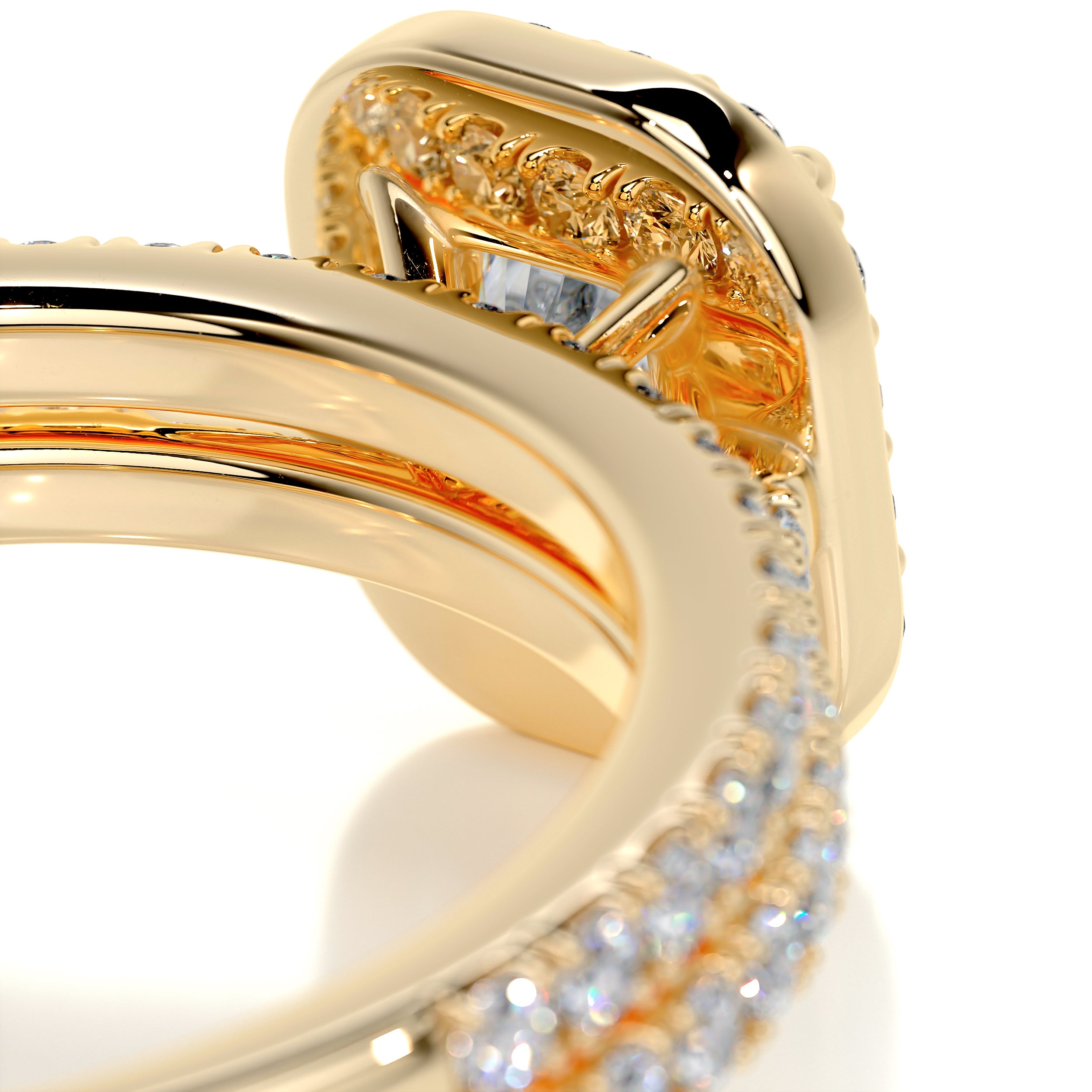 Cora Diamond Bridal Set -18K Yellow Gold