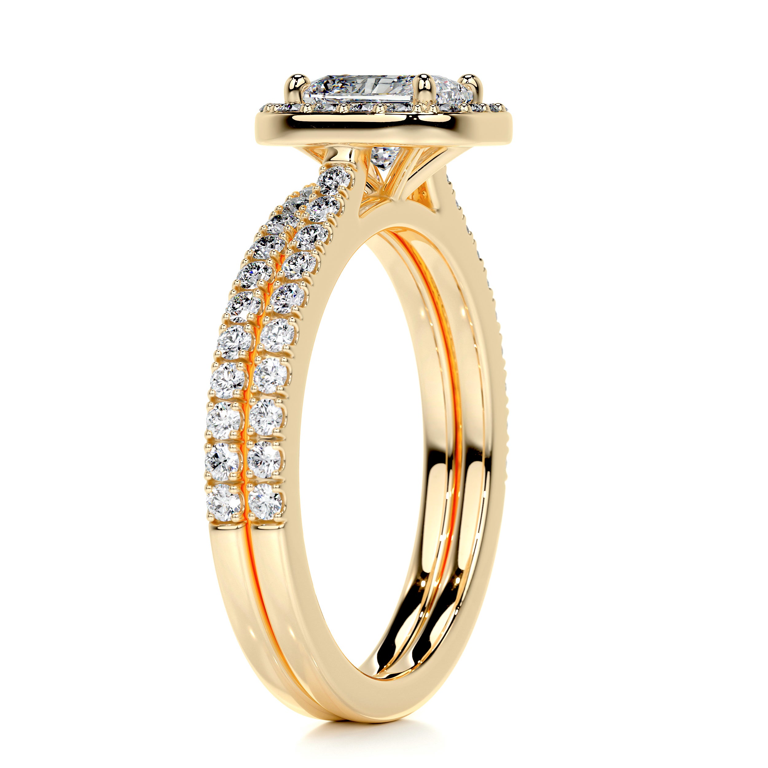 Cora Diamond Bridal Set -18K Yellow Gold
