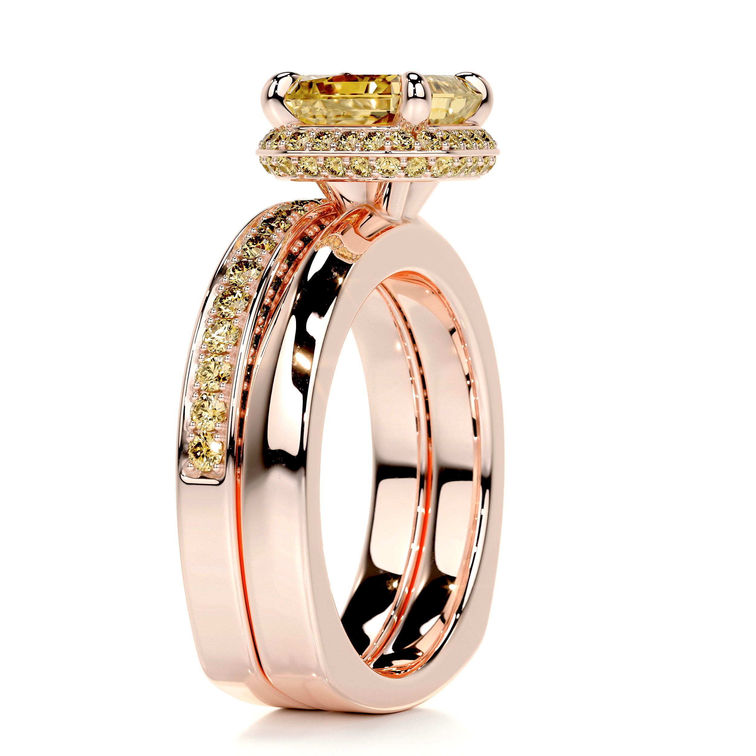 Zuri Diamond Bridal Set - 14K Rose Gold