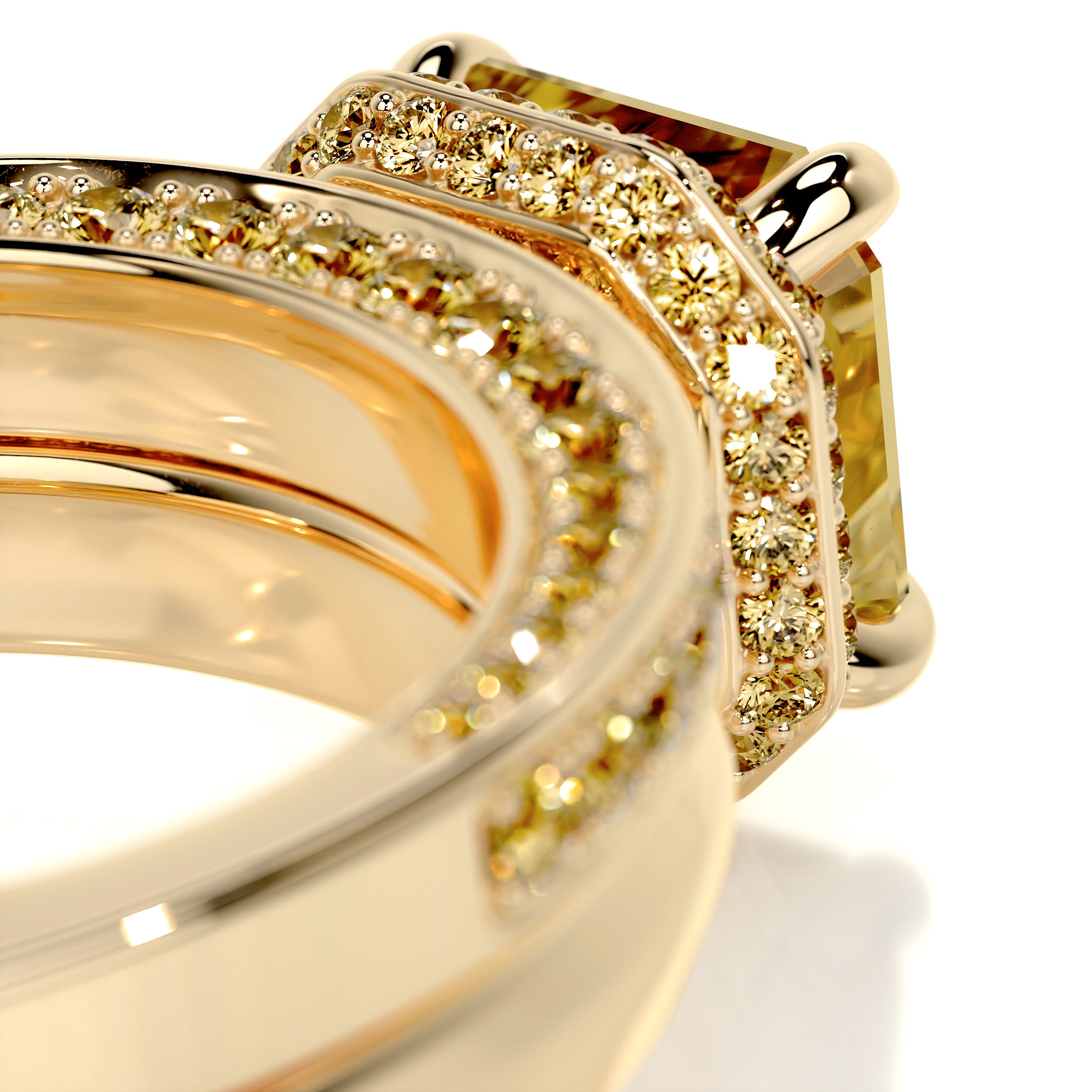 Zuri Diamond Bridal Set - 18K Yellow Gold