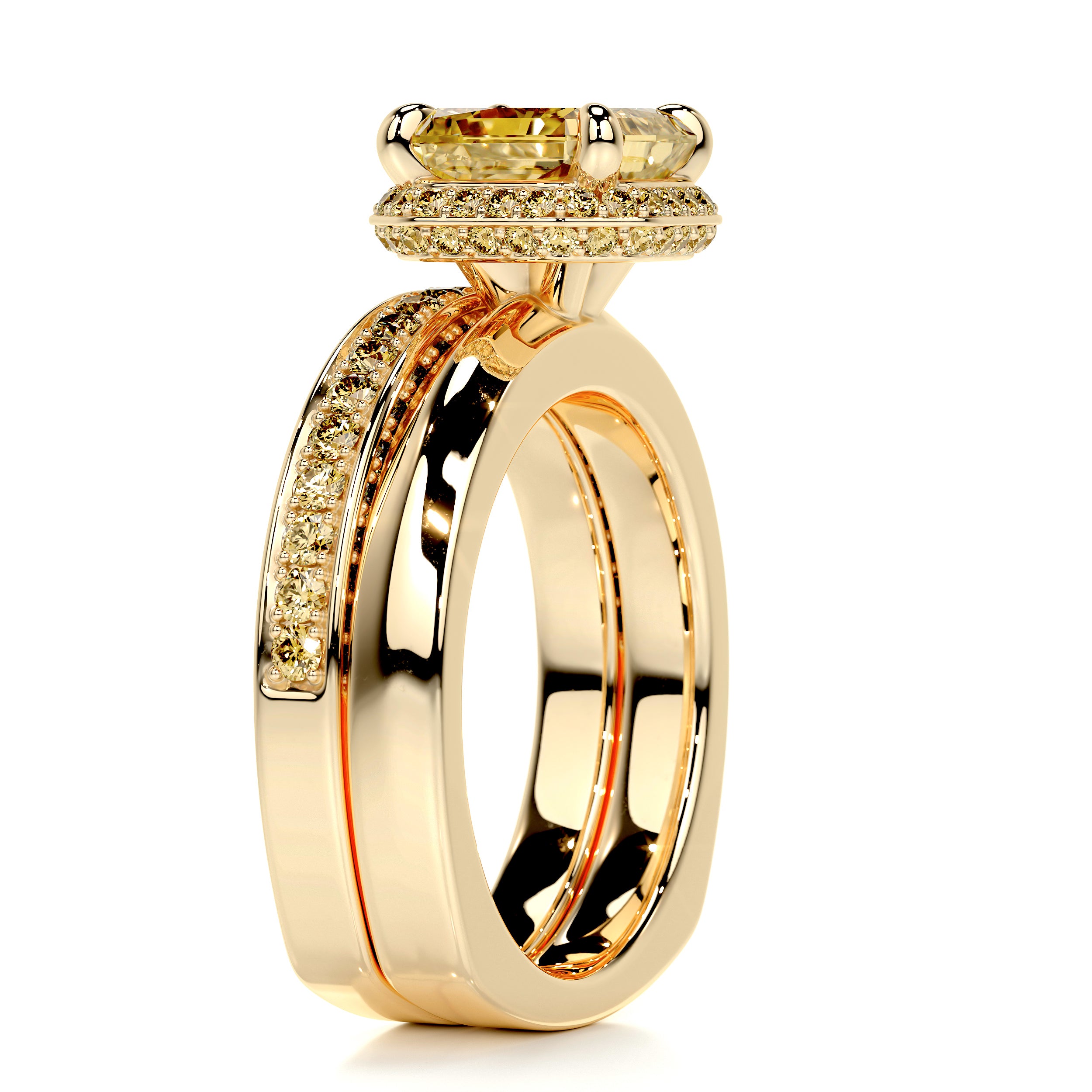 Zuri Diamond Bridal Set - 18K Yellow Gold