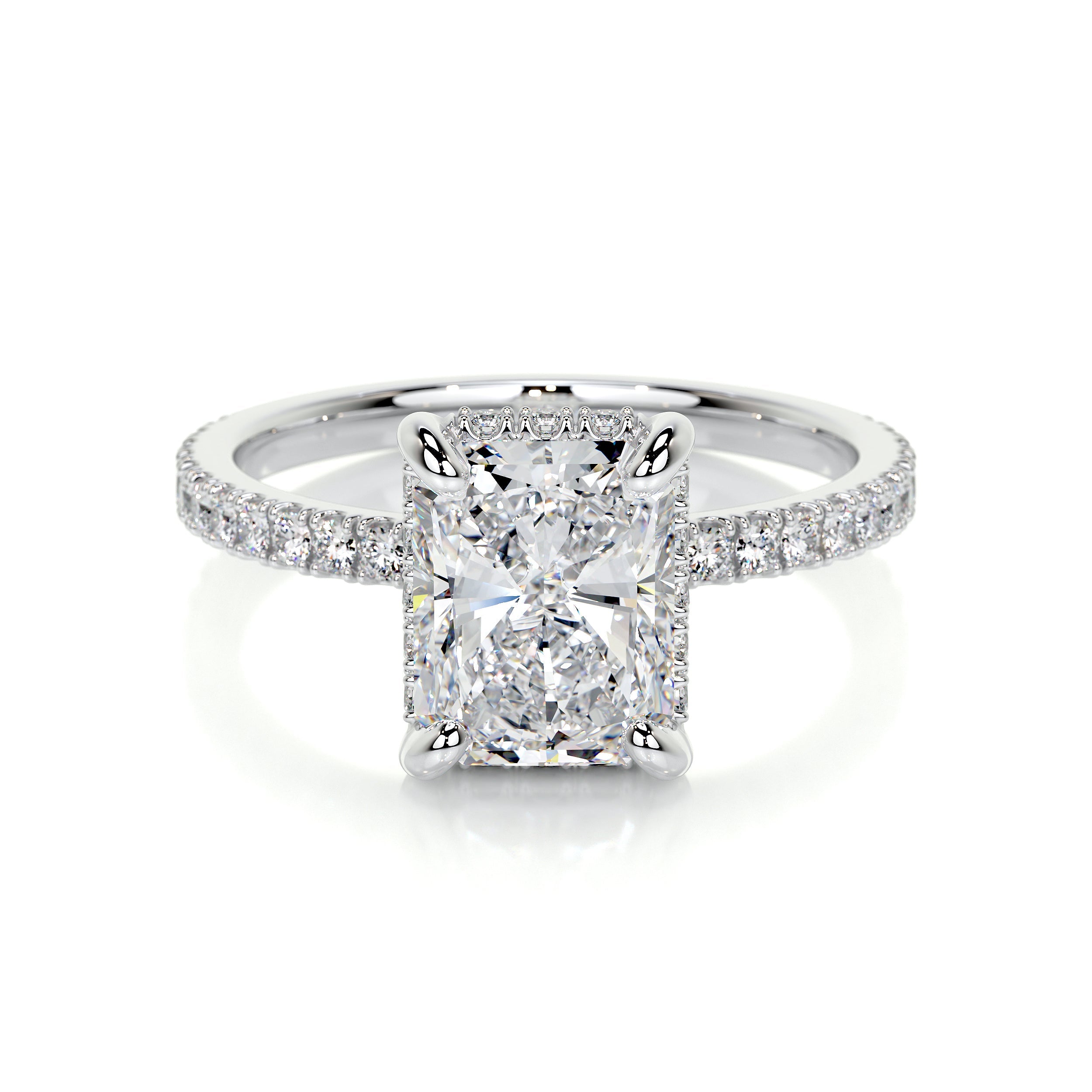 Luna Lab Grown Diamond Ring (2 Carat) -14K White Gold