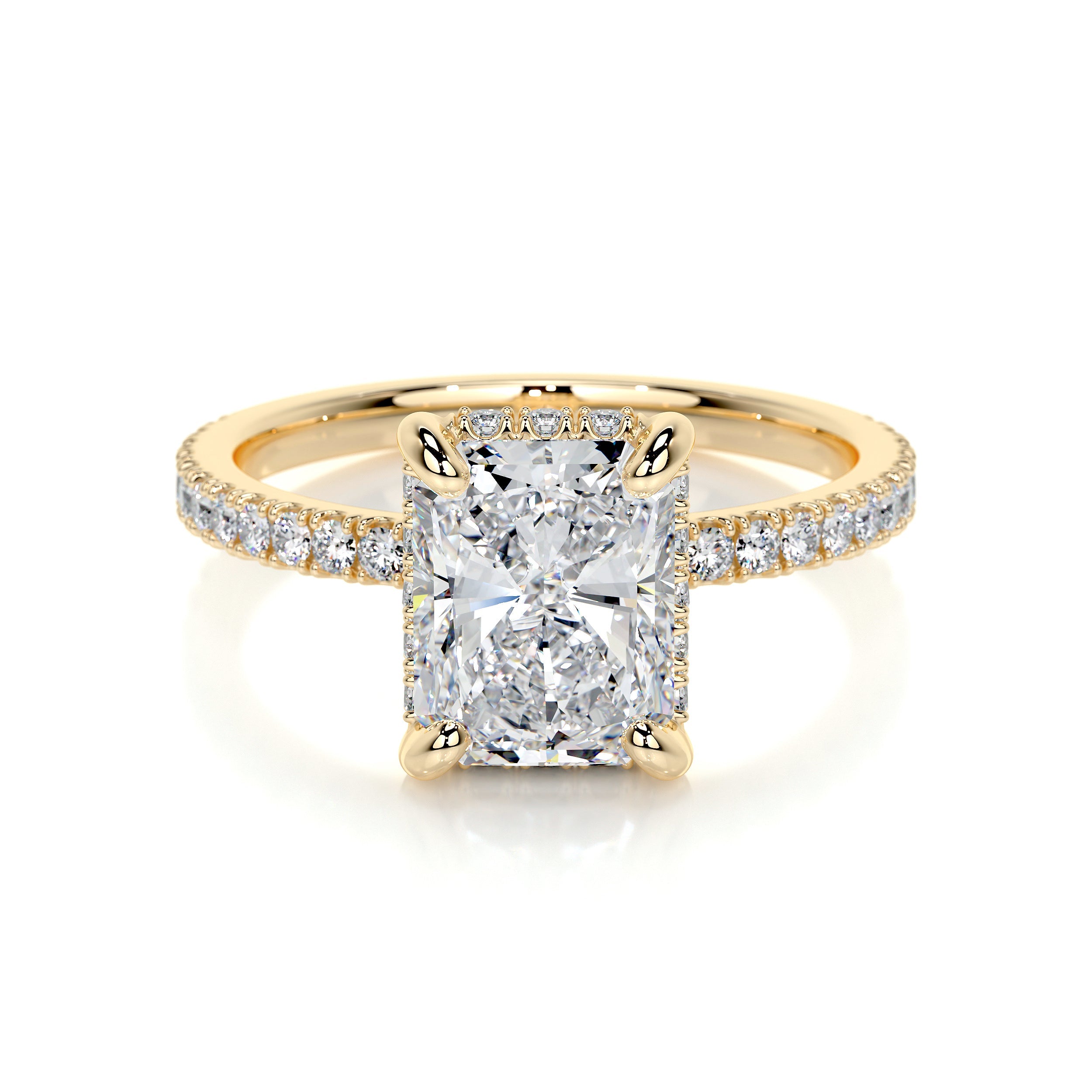 Luna Lab Grown Diamond Ring   (2 Carat) -18K Yellow Gold