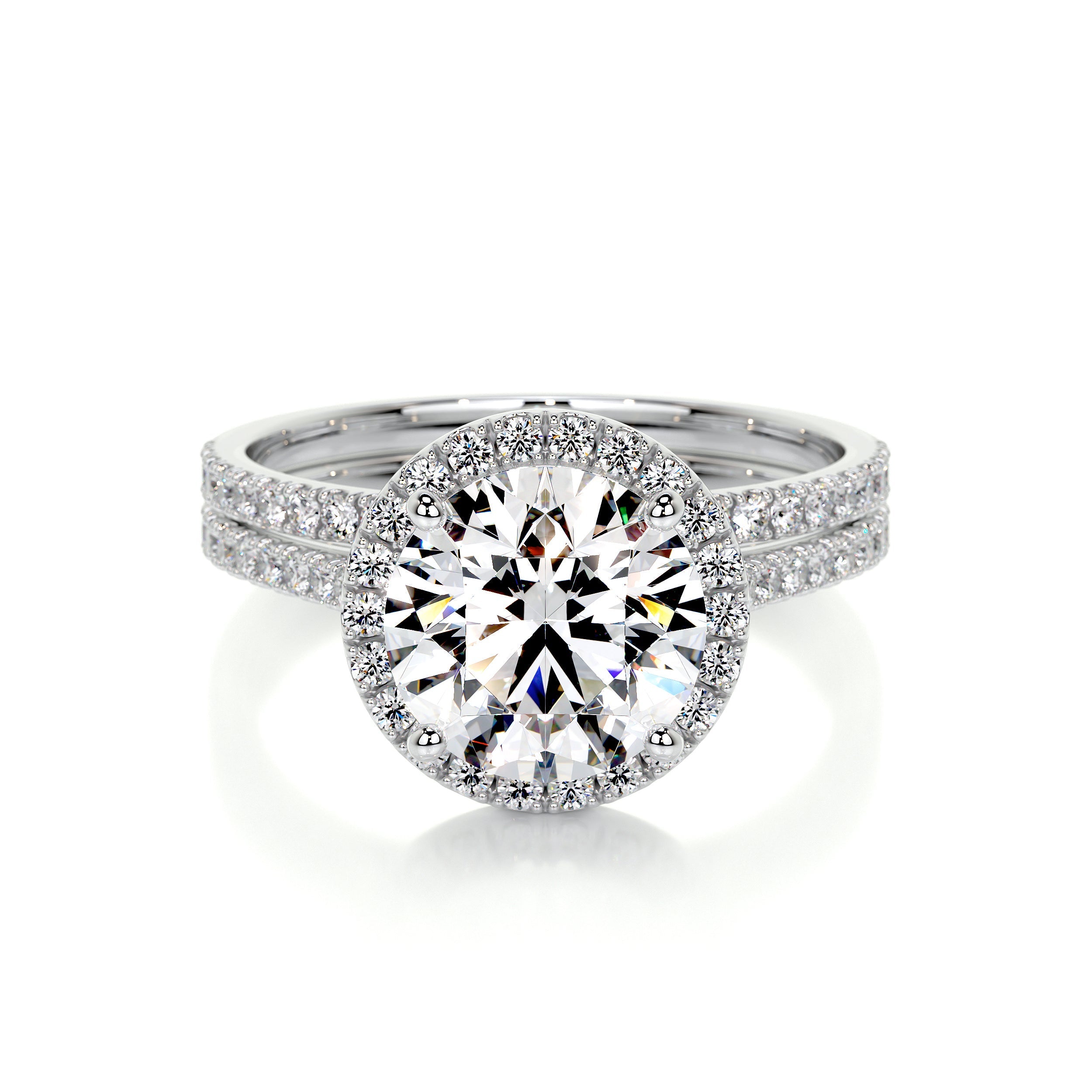 Layla Lab Grown Diamond Bridal Set   (2.8 Carat) - 14K White Gold